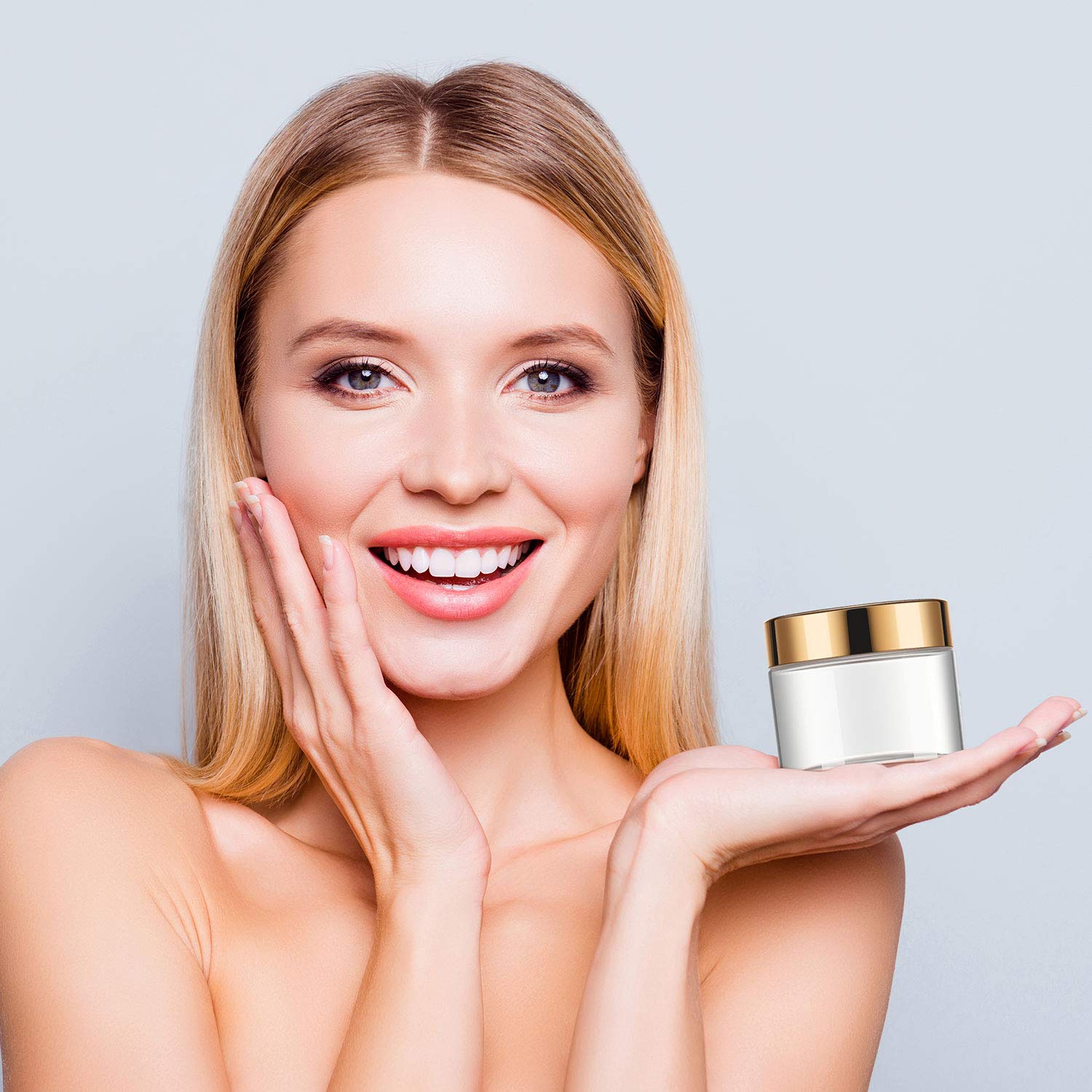 16 Pieces 2 Oz Plastic Jars With Lids Gold Plastic Containers Round Clear Leak Proof Cosmetic Container Jars For Lotions Ointmen