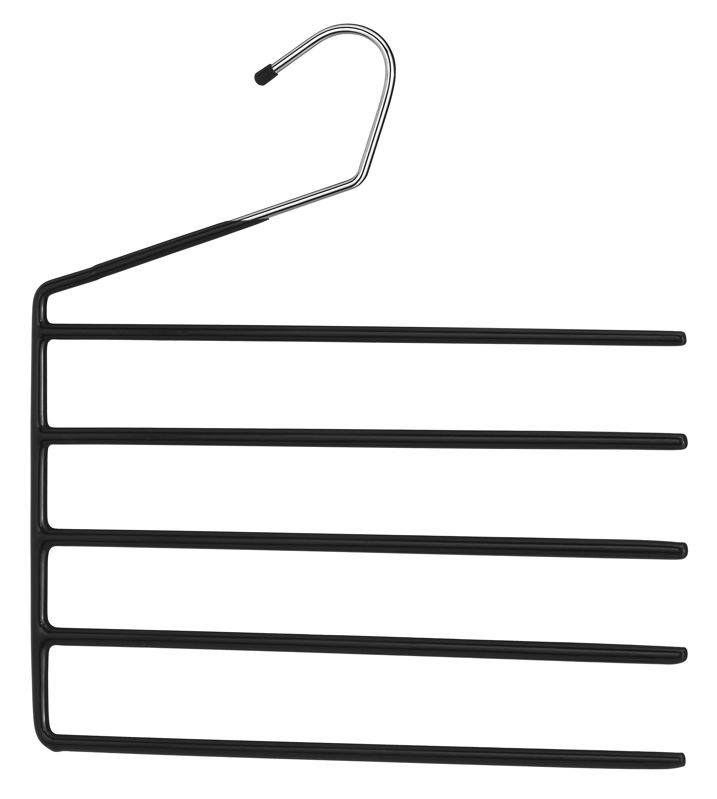 Whitmor Deluxe 5 Tier Slack Hanger, Black & Silver