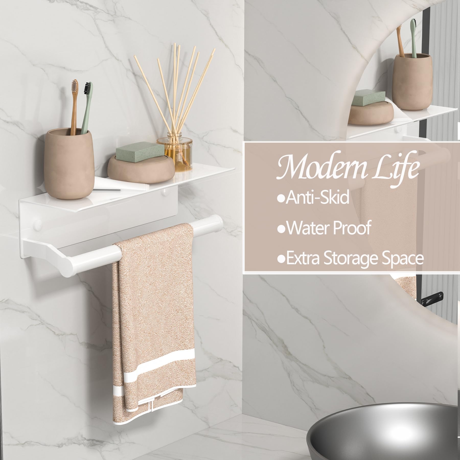 Dr.Dj Toilet Paper Holder With Shelf, Paper Towel Holder For Bathroom Organizer & Storage Wall Mount, Tissue Roll Holder, Rv Toi