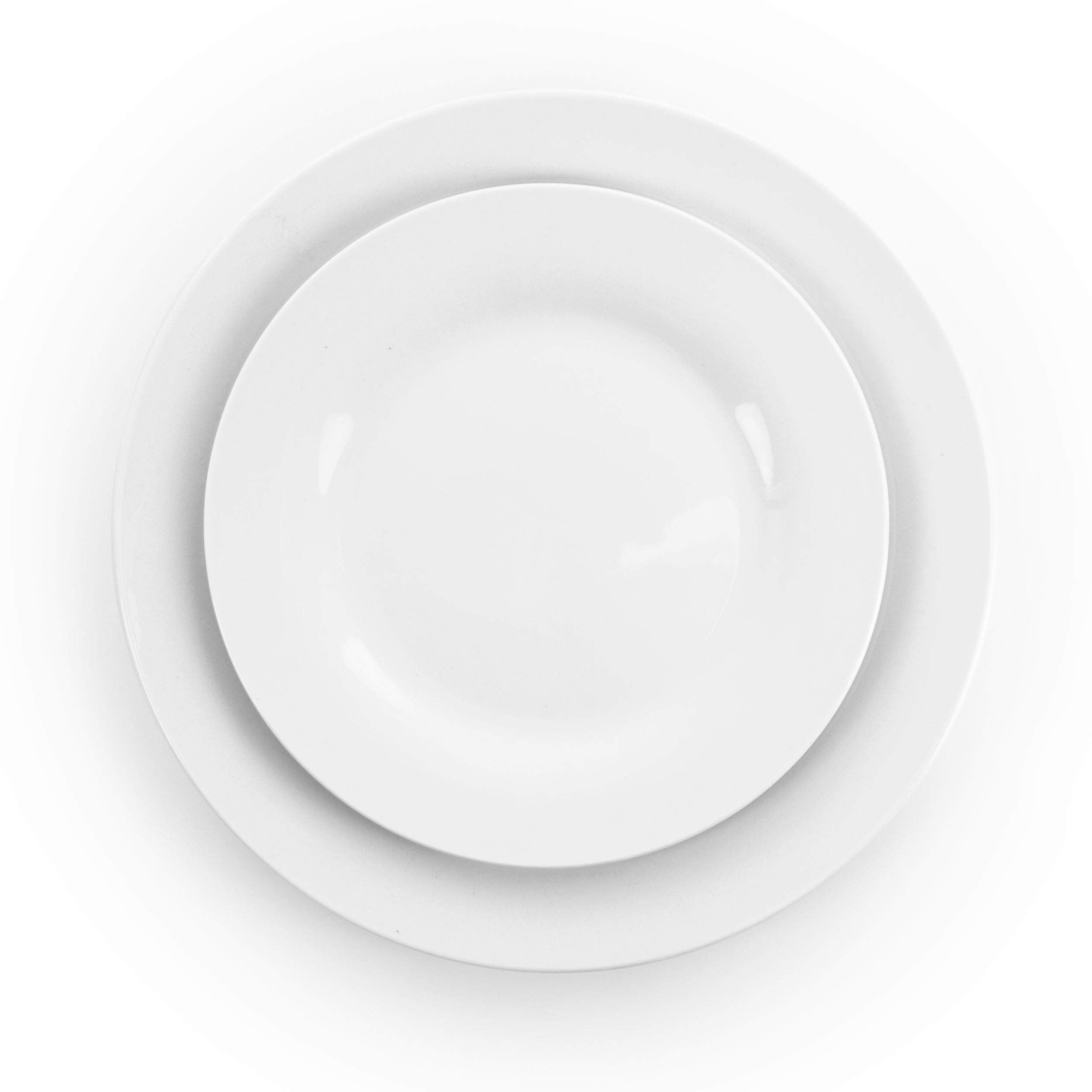Elama White Porcelain Dish Dinnerware Set, 18 Piece, Carey