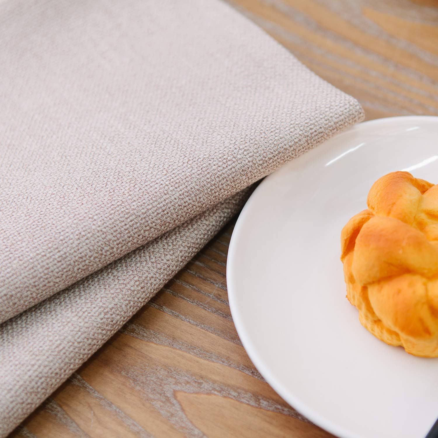 Set Of 4,Soft Caddice Faux Linen 2 Side Place Mats Heat Resistant Dining Table Place Mats Kitchen Table Mats 12 X 18 Natural Lin