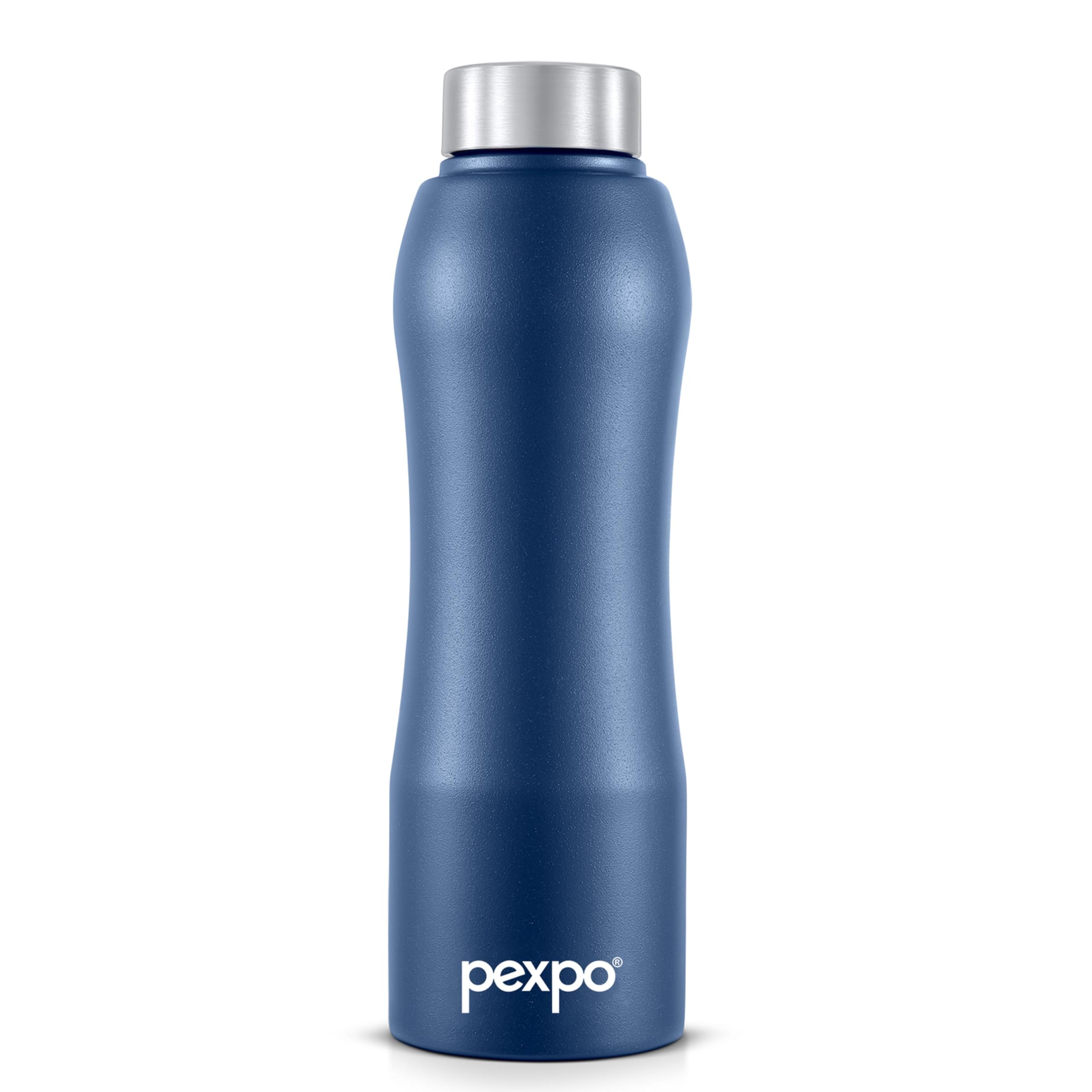 Pexpo Bistro Isi Certified Stainless Steel Fridge/Sports Water Bottle 1 Litre, Denim Blue| Single Walled|Easy Grip|Leakproof Wat