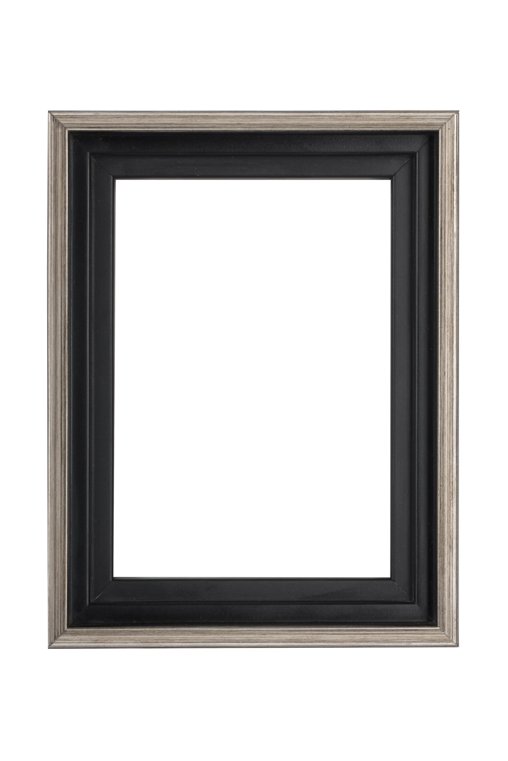 Creative Mark Illusions Floater Frame For 3/4 Deep Canvases- 14x18 Antique Silver/Black - No Glass or Backing- Wood Composite Fl