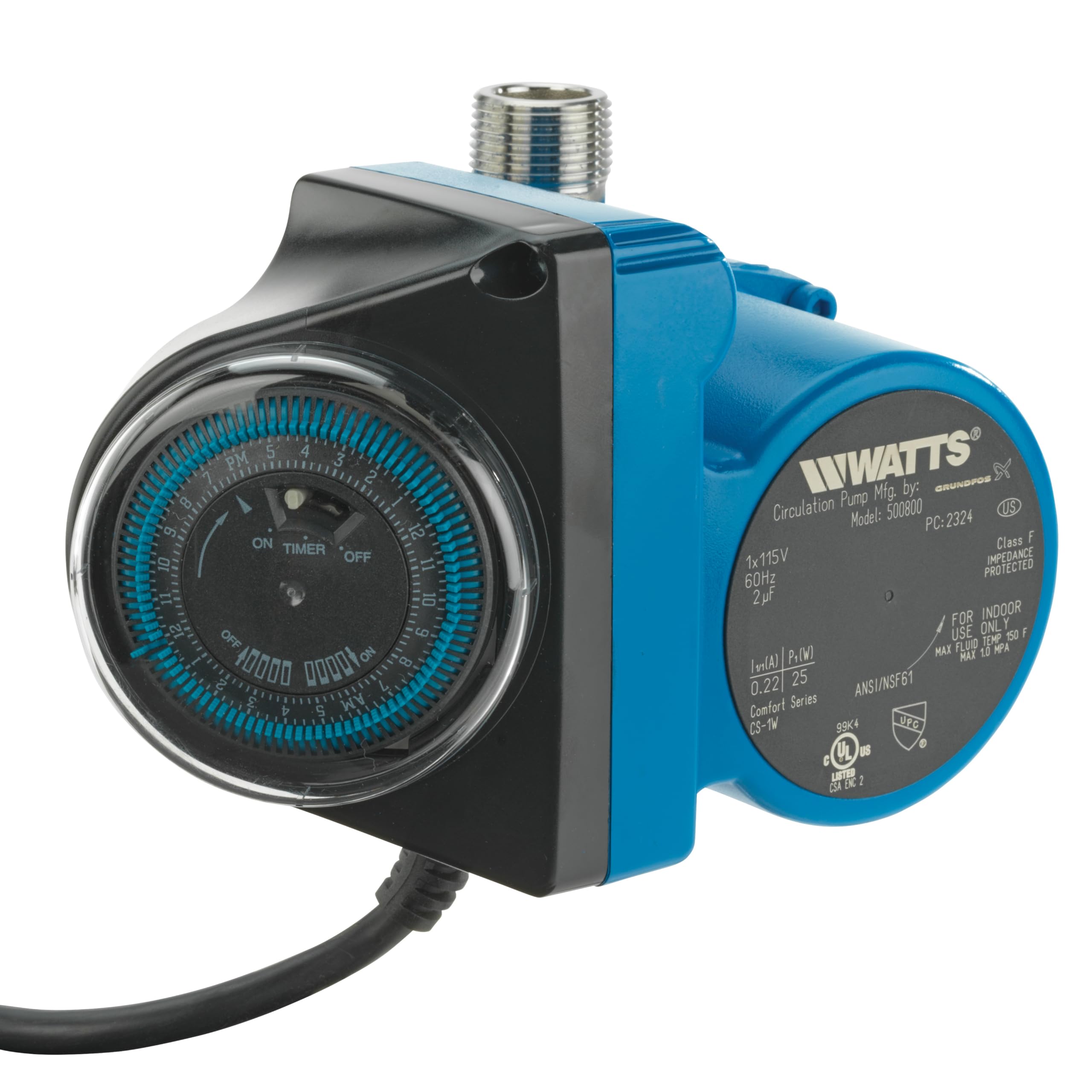 Watts Heat H2O Hot Water Recirculation System W/Programmable Timer, Instant Hot Water, 3 Year Warranty, Pump, 2 Adapters, Sensor
