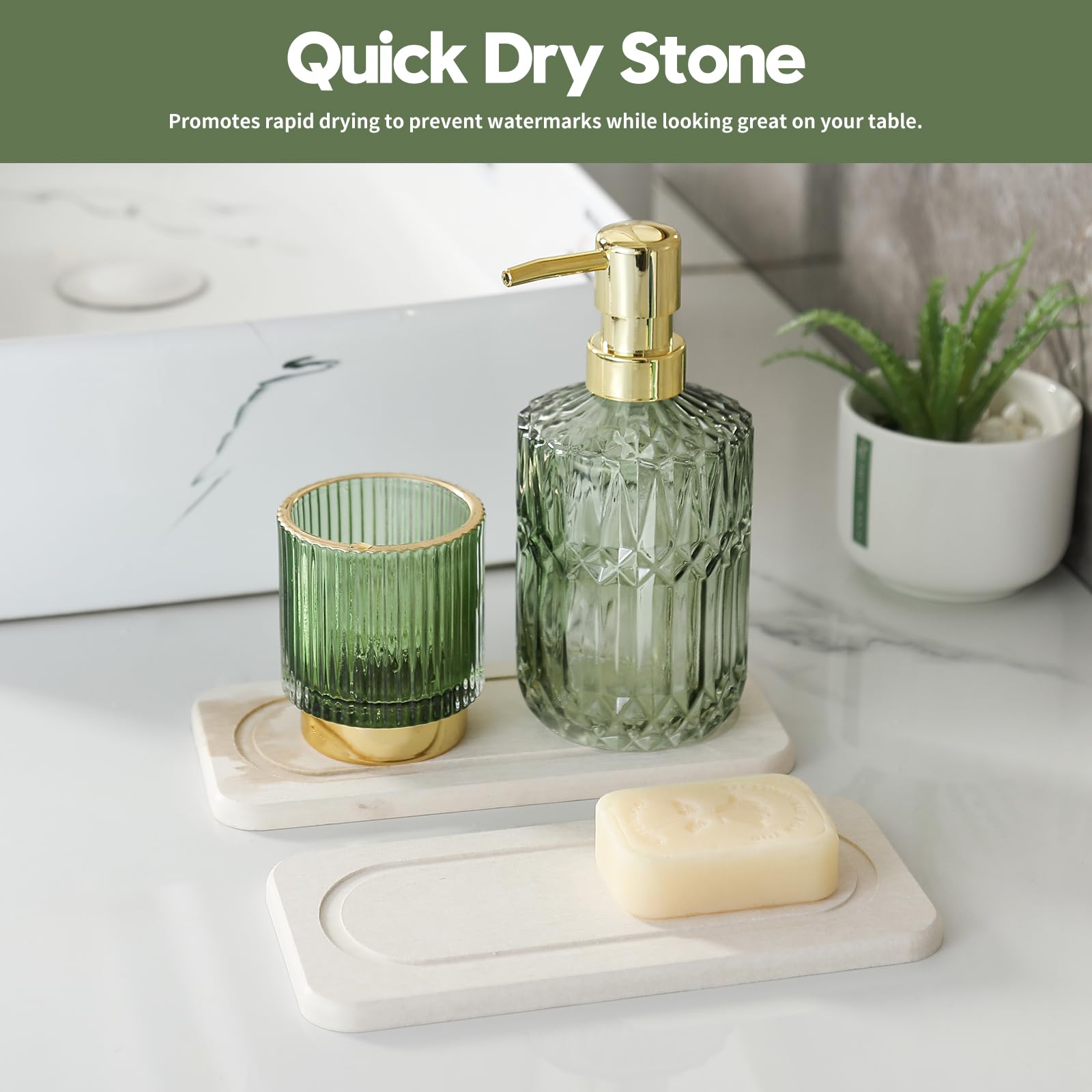 Homdiva 2Pack Diatomite Stone Decor Decorative Water Absorbing Sink Tray For Kitchen & Bathroom Counter, Quick Dry Soap Dish Mak