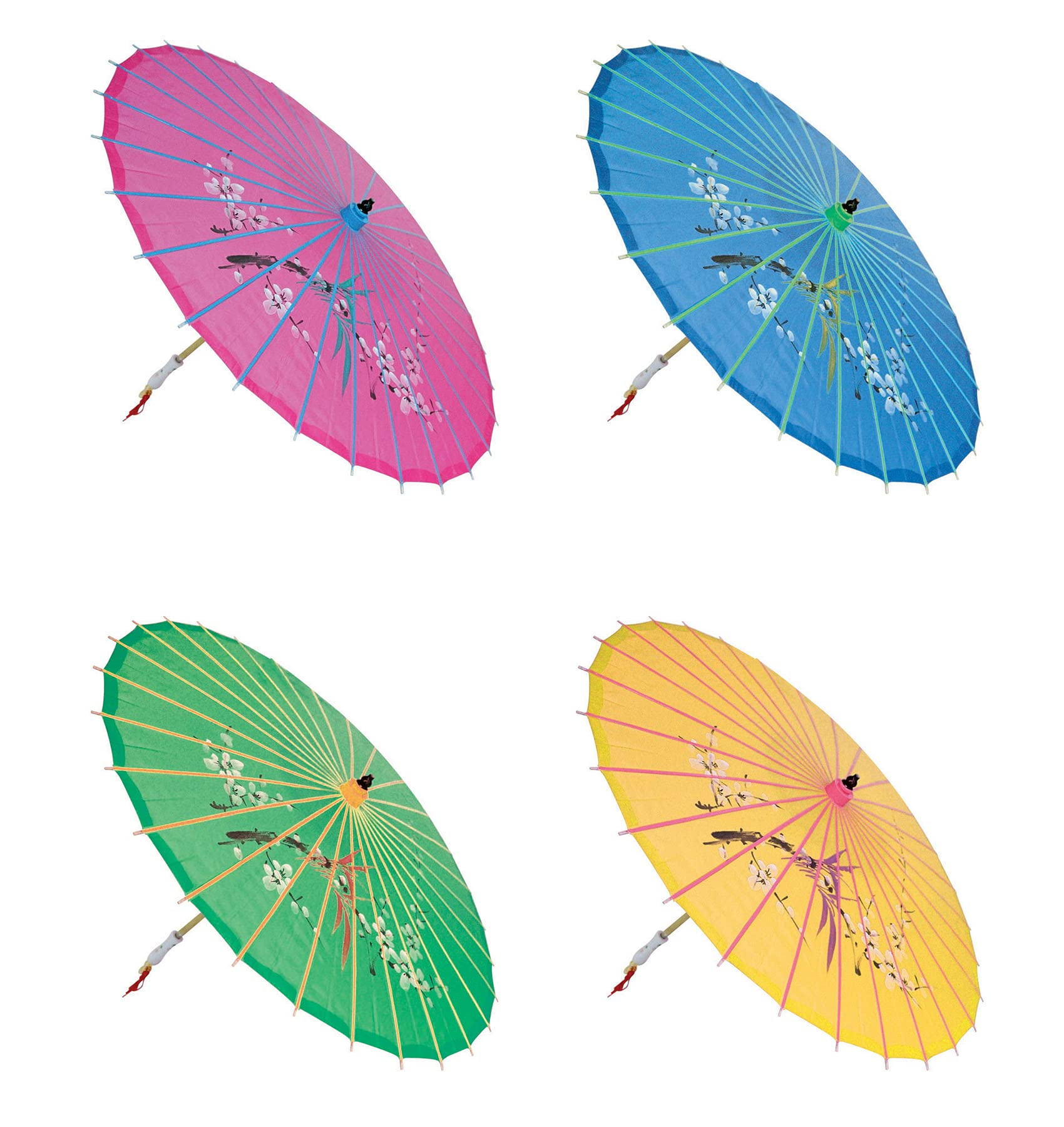 Assortment Or Six (6) 30'''' Large Asian Silk Umbrella/Parasol