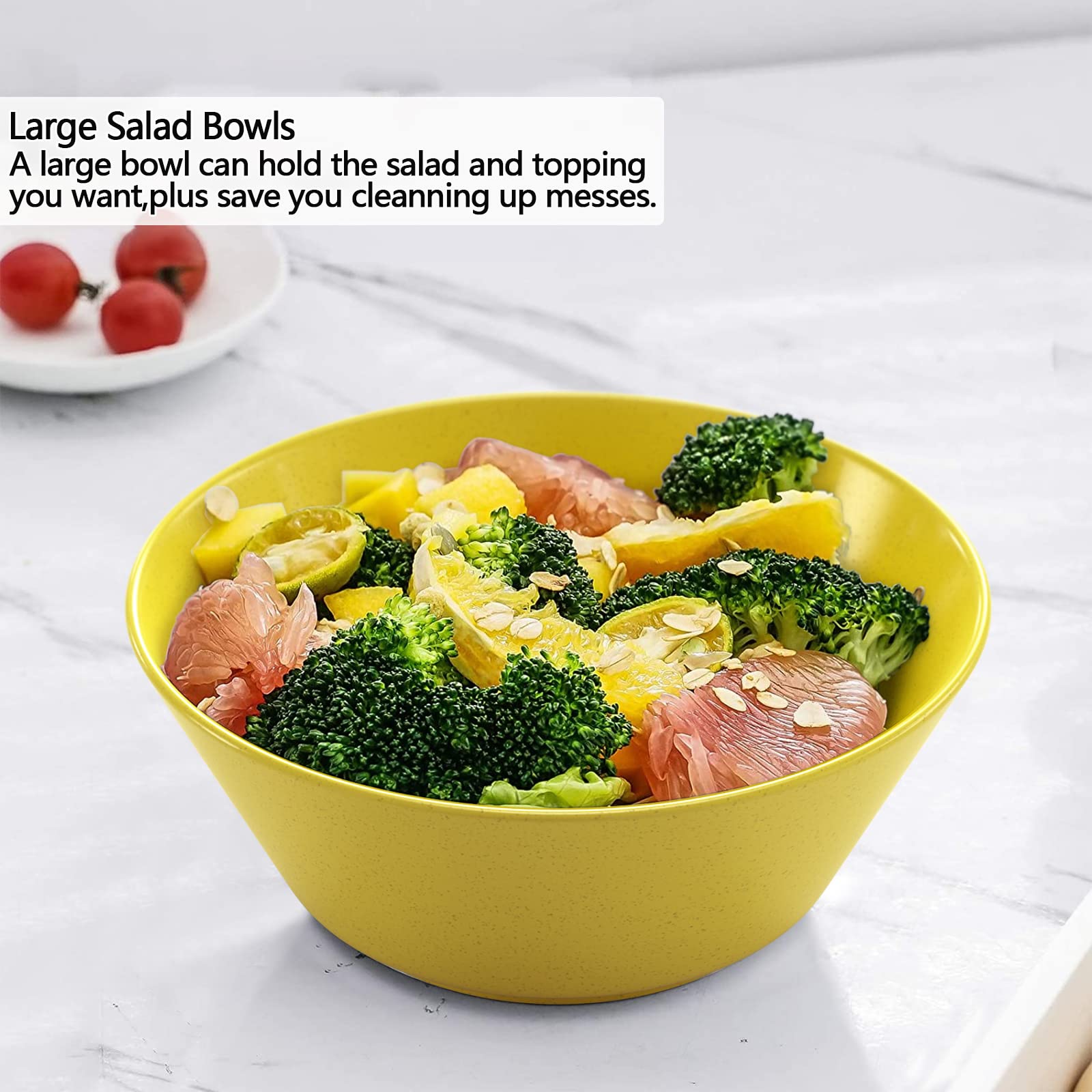 Unbreakable Large Cereal Bowls Set Of 6, 32 Ounce Bpa-Free Microwave And Dishwasher Safe Salad Bowls, Stackable Color Kitchen Bo