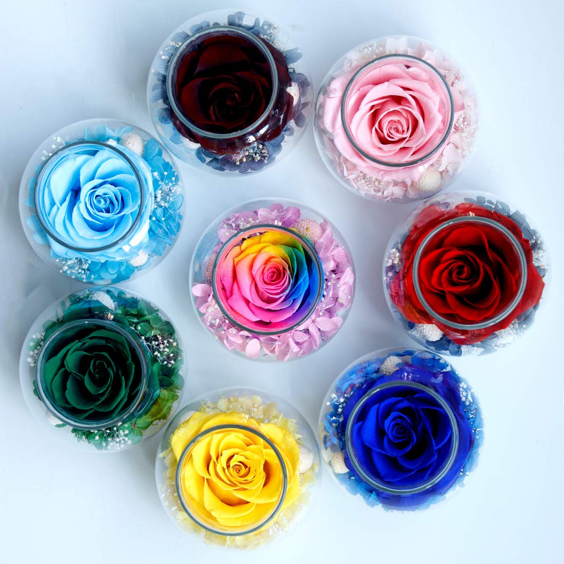 roliys Preserved Real Roses with Colorful Mood Light Wishing Bottle, Eternal Rose,Never Withered Flowers, Table Decor,Christmas