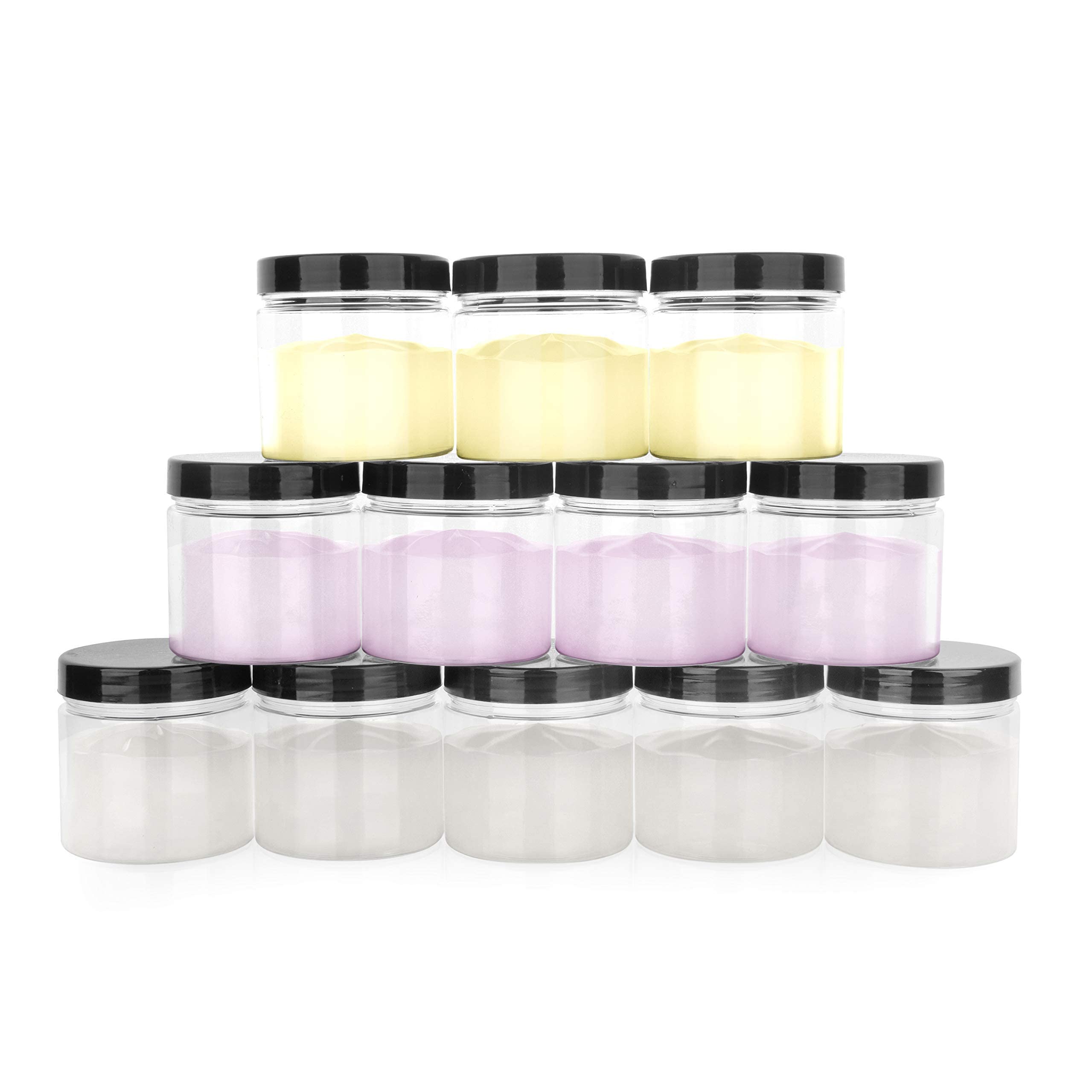 Healthy Packers 4Oz Plastic Jars With Lids - Small Clear Jars With Lids - Lotion Containers With Lids | 4 Oz Plastic Mason Jars