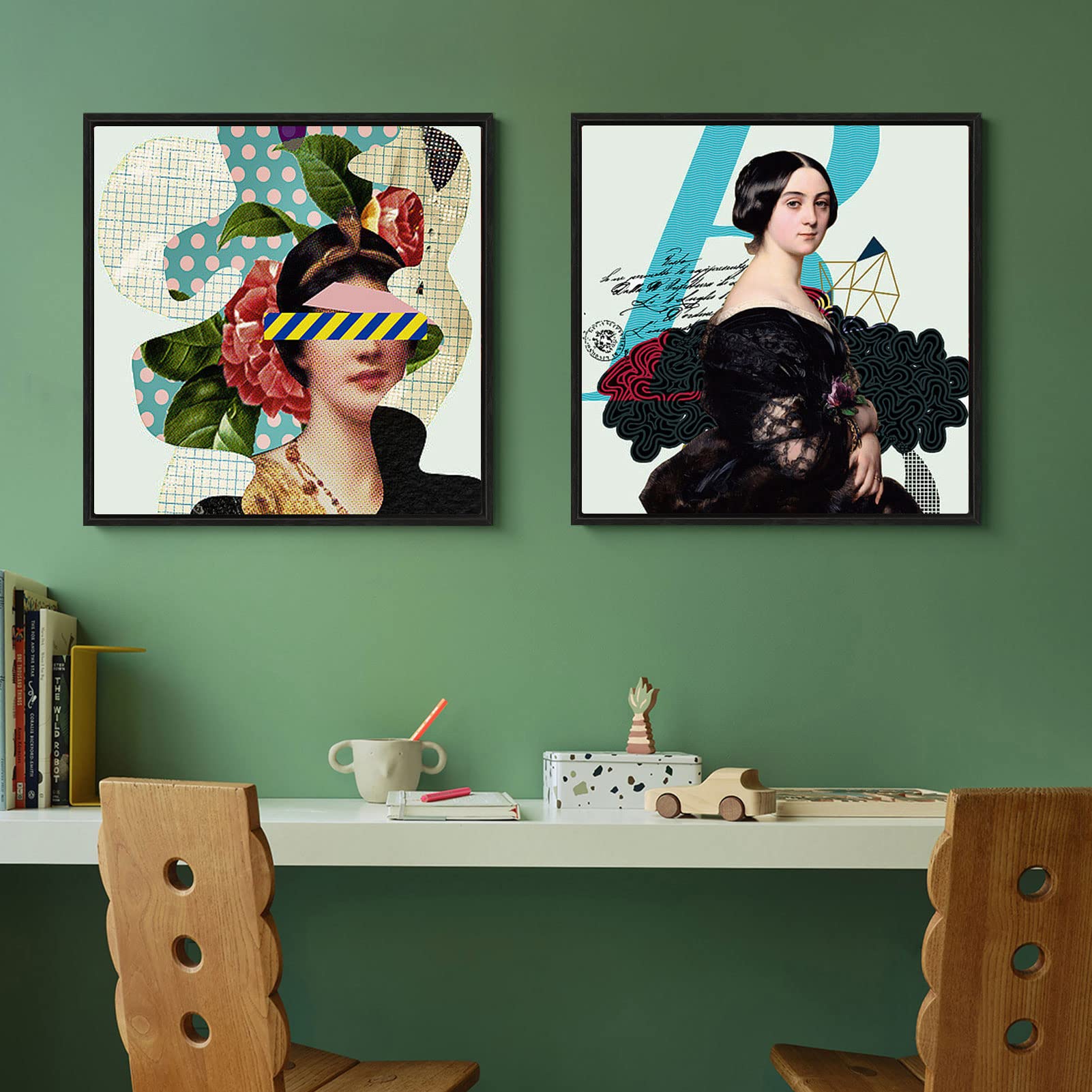 Folkor 10X10 Frame For Canvas Painting 0.6-0.8    Deep, 2 Pack Square Floater Frame For Canvas Prints, Floating Frame For Wall A