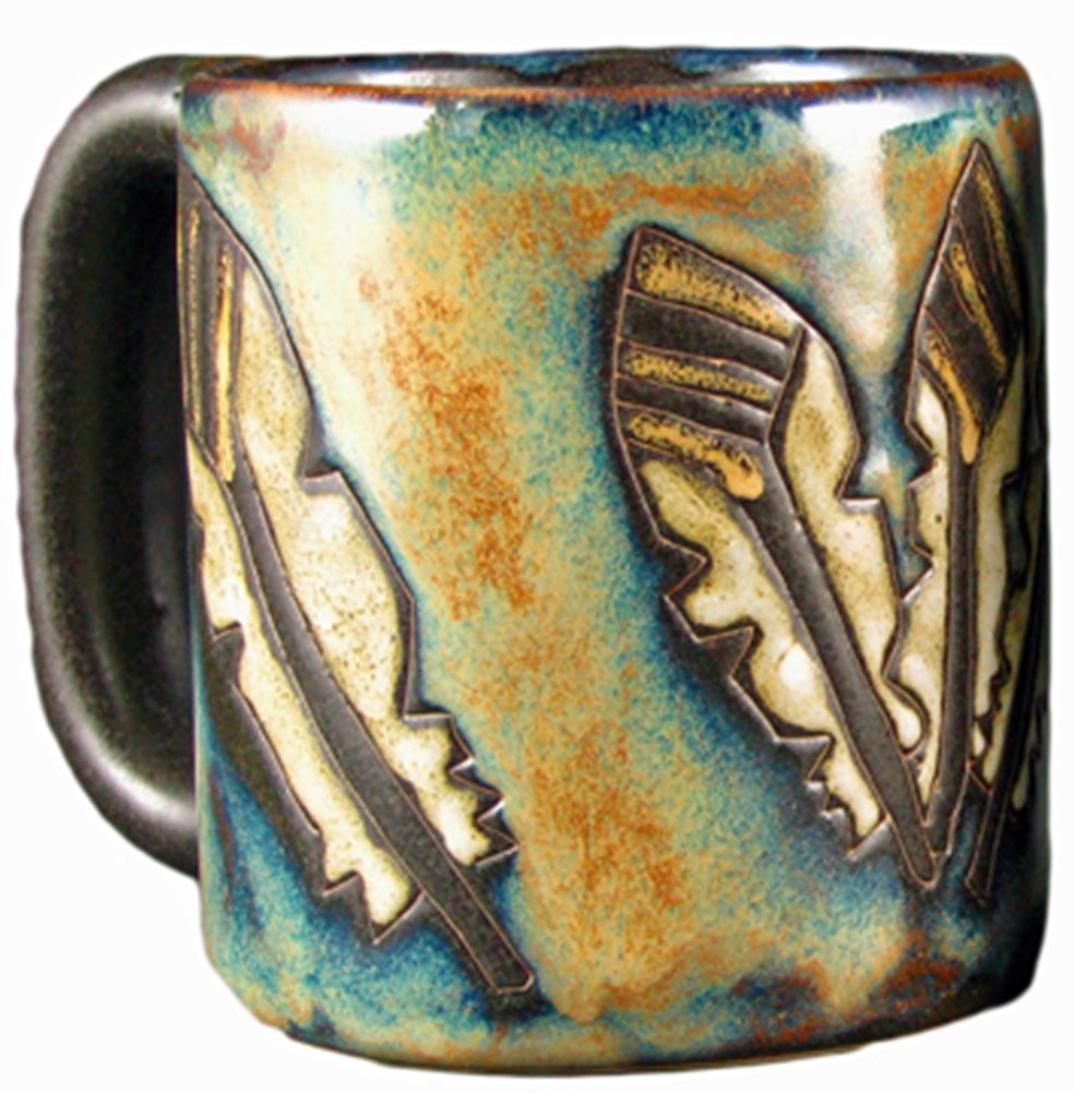Mara Stoneware Mug - Feathers - 16 oz