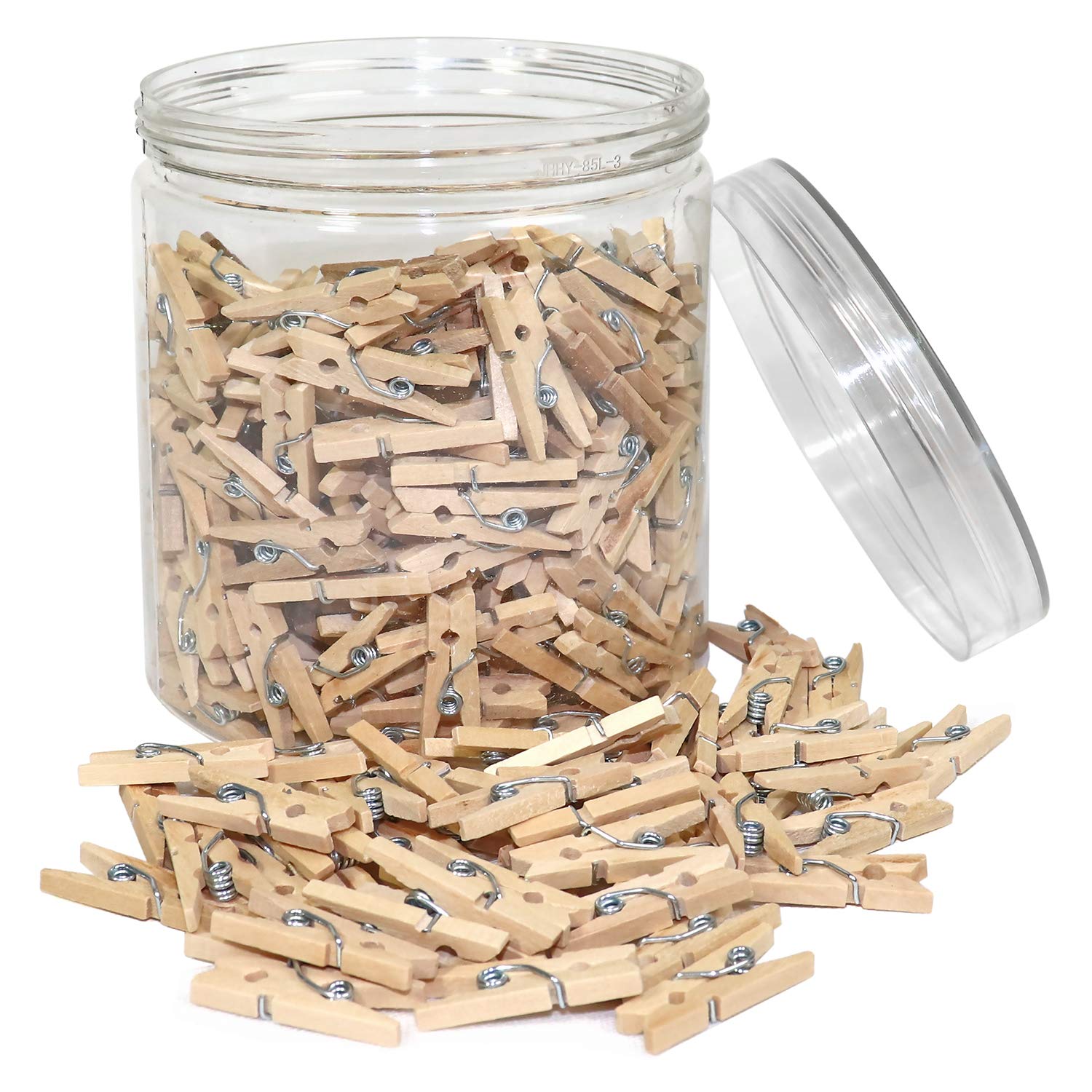 Mini Natural Wooden Clothespins, 320Pcs, 1 Inch Photo Paper Peg Pin Craft Clips For Scrapbooking, Arts & Crafts, Hanging Photos