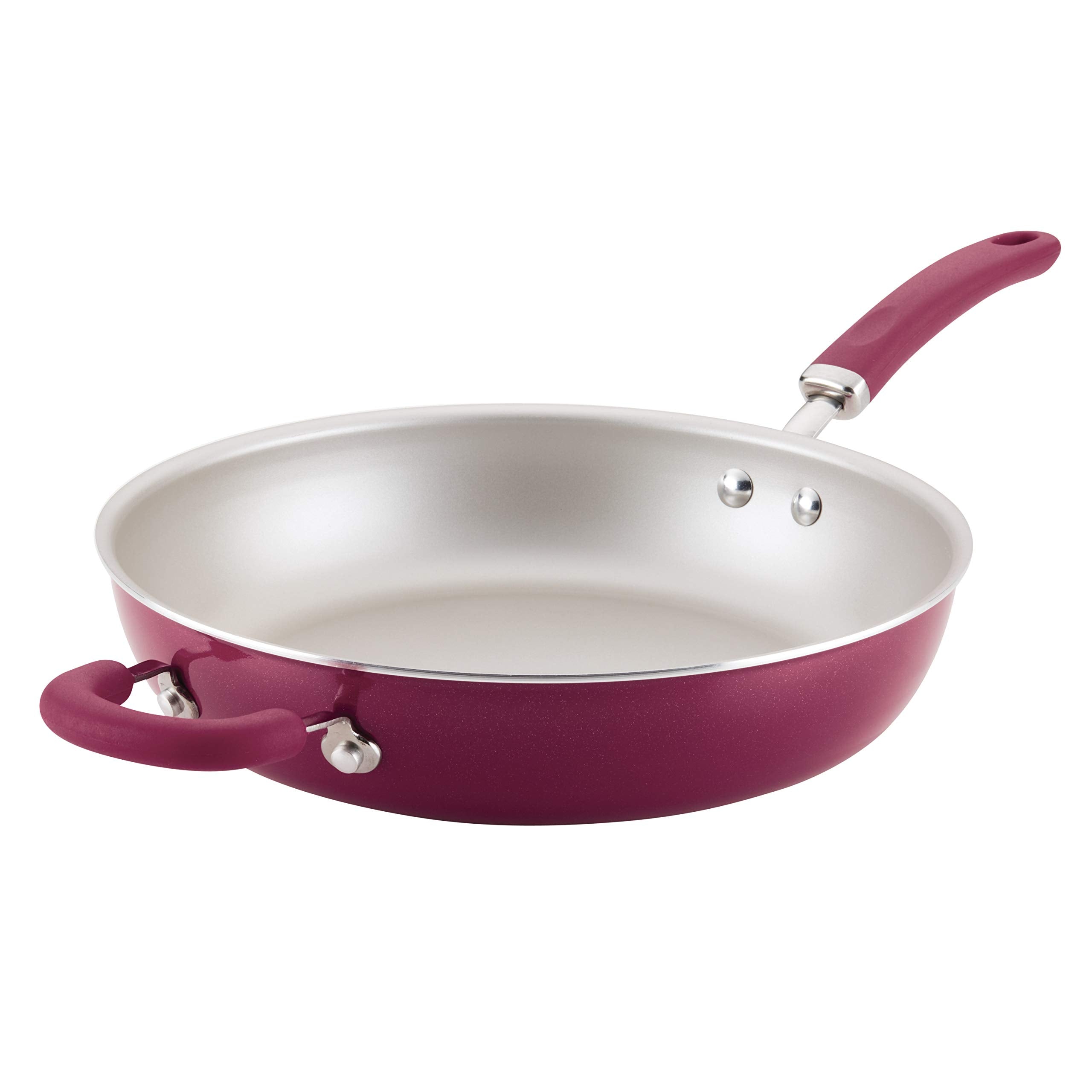 Rachael Ray Create Delicious Deep Nonstick Frying Pan / Fry Pan / Skillet - 12.5 Inch, Red