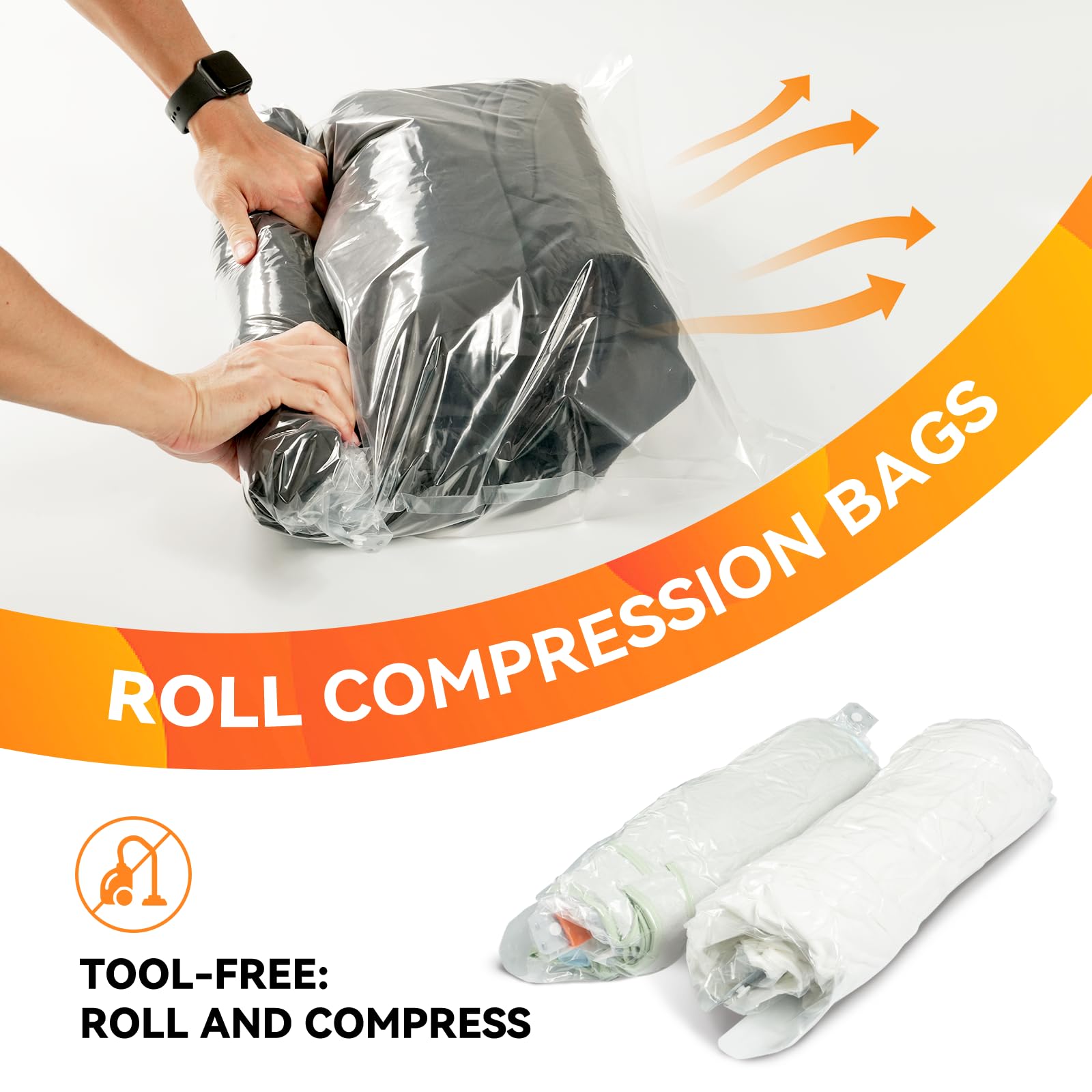 [2024 New] 20 Pack Vacuum Storage Bags (4 Jumbo/4 Large/4 Medium/4 Small/4 Roll) | Space Saver | Rapid Vacuum | Double Zip Seal