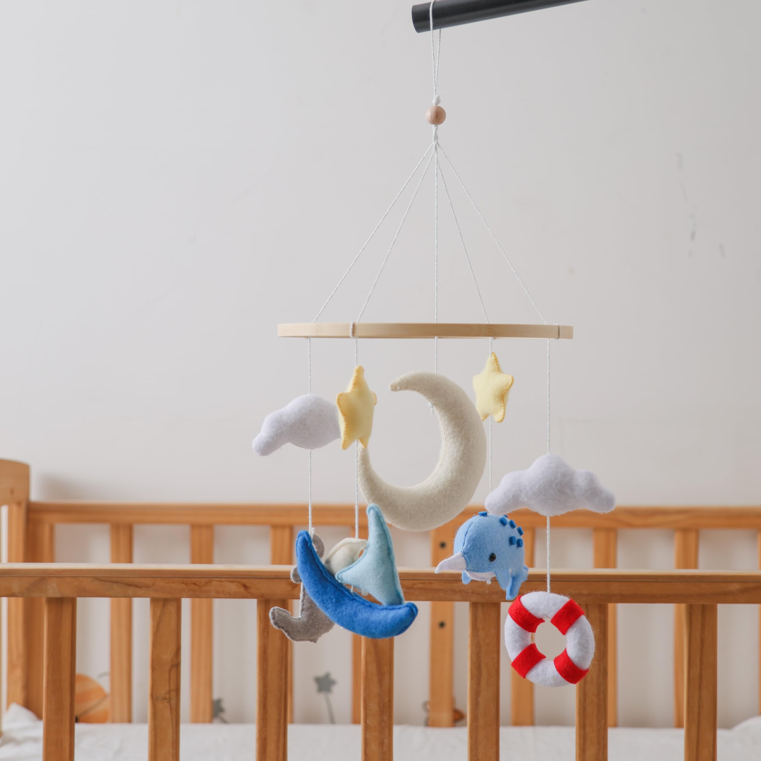 GOODMOM Seaside Nursery Mobile for Boys & Girls - Handmade Staycation Baby Mobile for Crib - Baby Crib Mobile COAST Theme Access