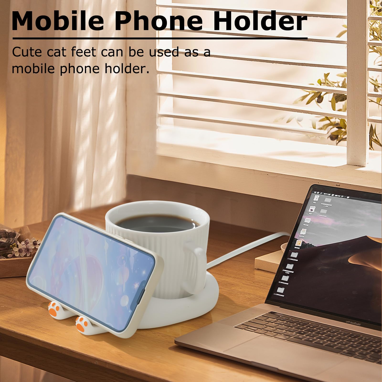 Pusee Coffee Mug Warmer Auto Shut Off, 3 Temp Coffee Warmer For Desk, Candle Warmer Plate Safely Melt The Candle Releases Scents