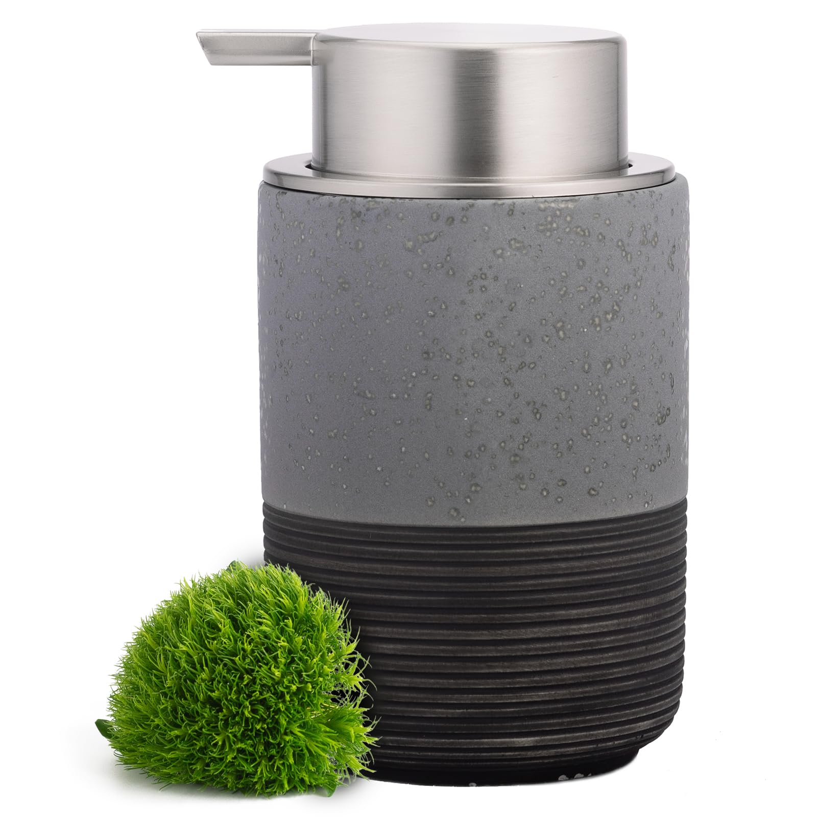 Empo Ceramic Embossed Press Foam Hand Soap Dispenser - 300Ml Large Capacity Facial Cleansing Bottle And Liquid Soap Dispenser Fo