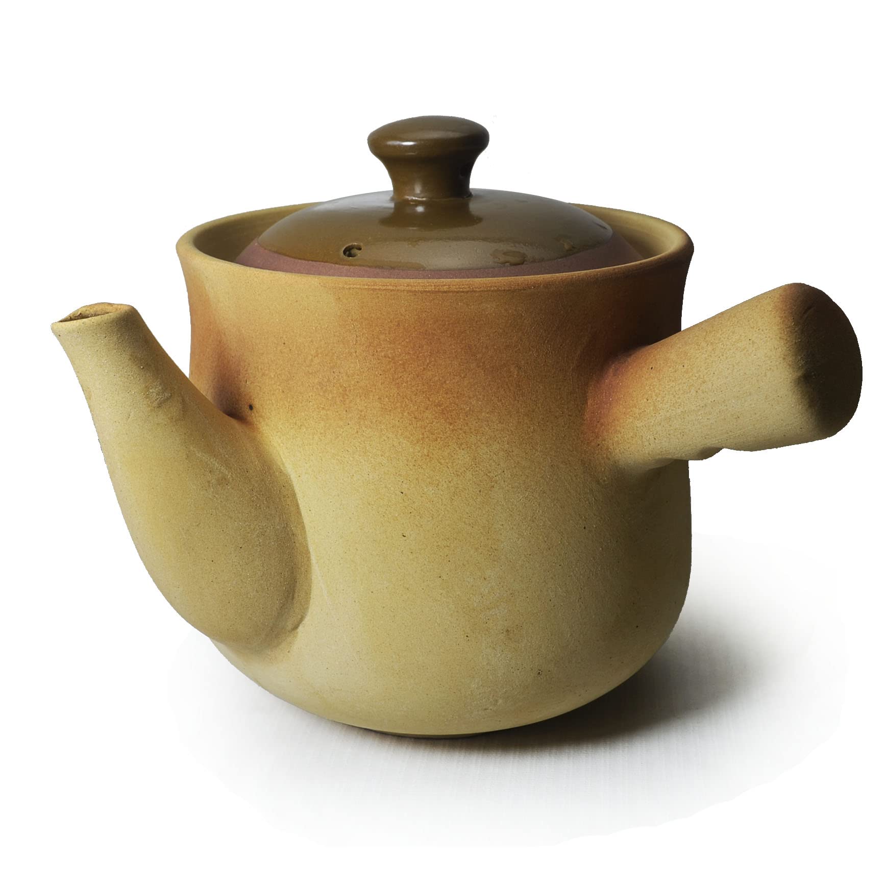 Casserole Clay Pot 80oz/2500ml Heatresistant Handmade Earthen Cooking Serving with Lid Soup Spout Retro