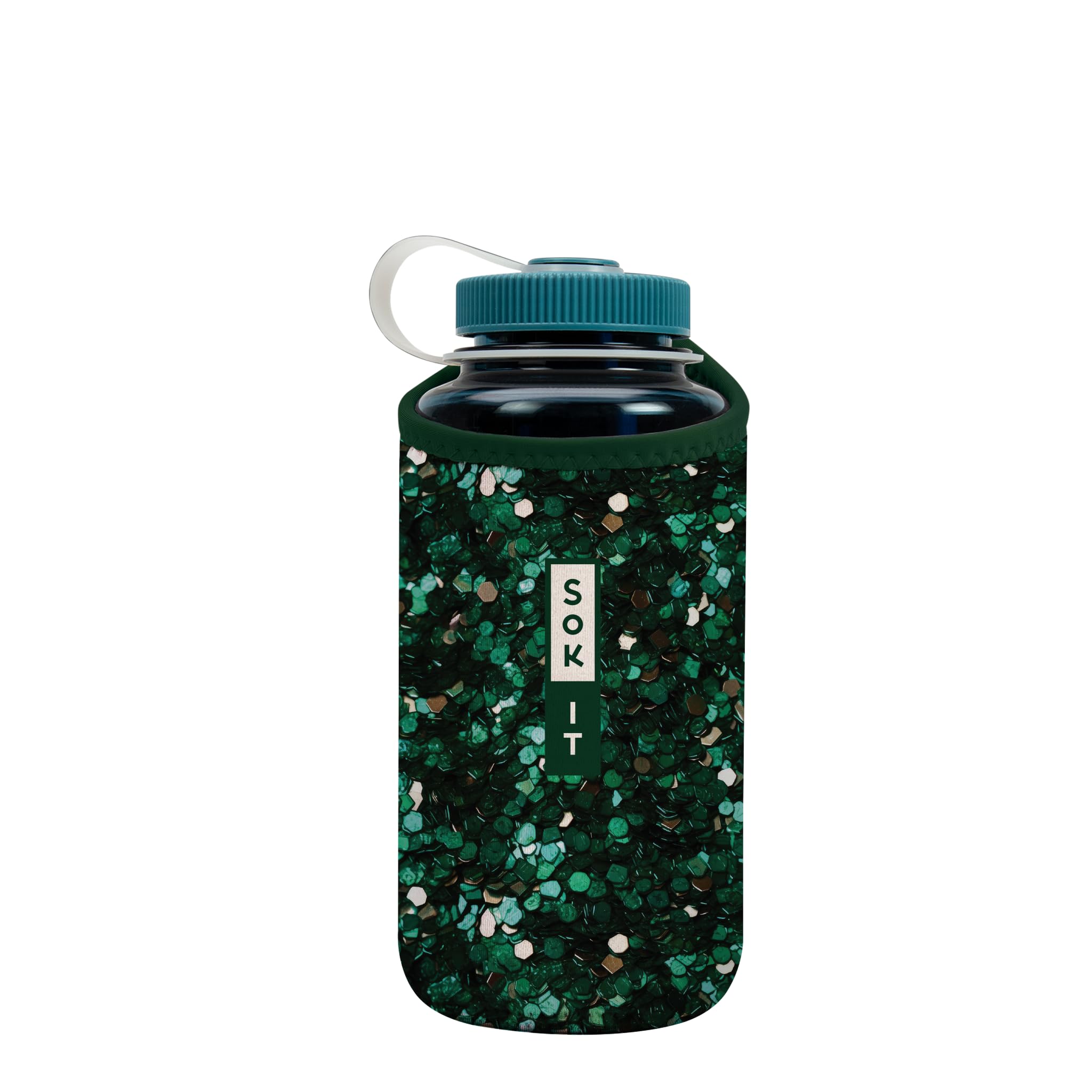 Sok It BotlSok Water Bottle Sleeve Insulated Neoprene Cover (Glitterally Perfect, Fits 32oz Nalgene)