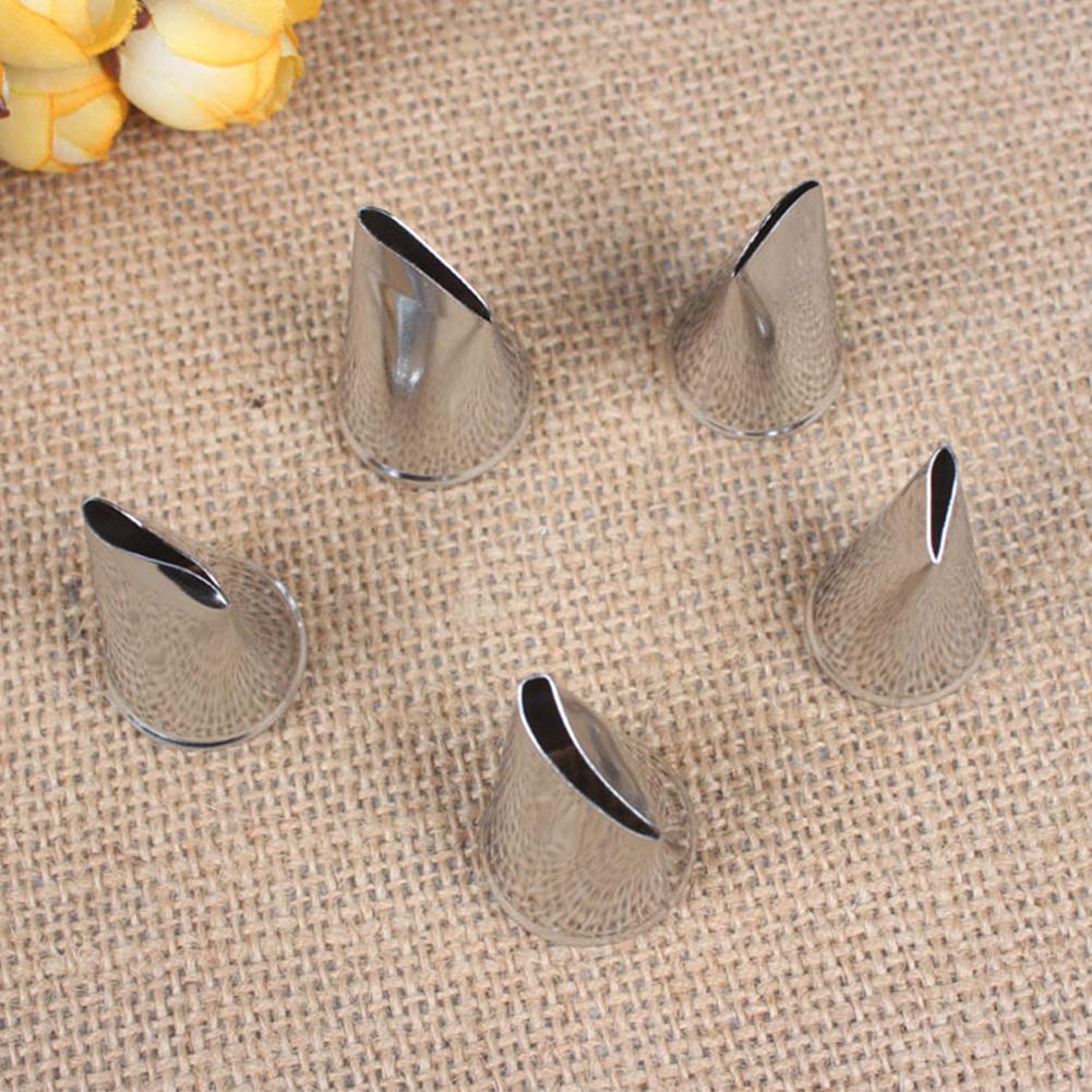 Beespring 5 Pcs Petal Piping Nozzles Cake Decorating Tips Rose Flower Stainless Steel Icing Nozzle Pastry Diy Decorating Tools F