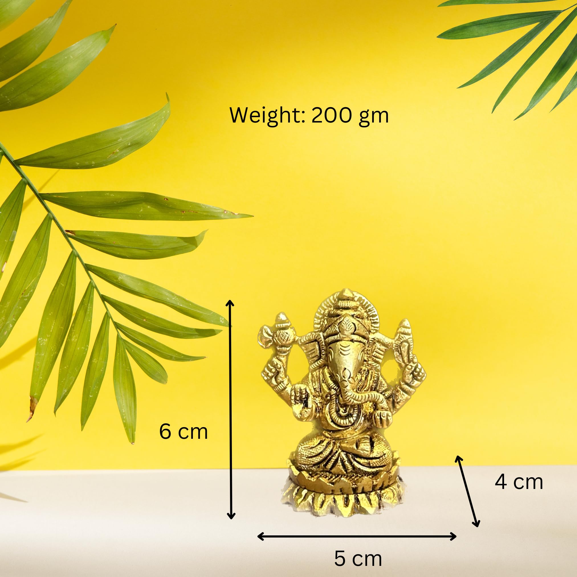 Laya 100% Pure Brass Laxmi Ganesh Idol | Small Lakshmi Ganesha Brass Idol For Home Decor, Pooja, Gifting & Car Dashboard | Laxmi