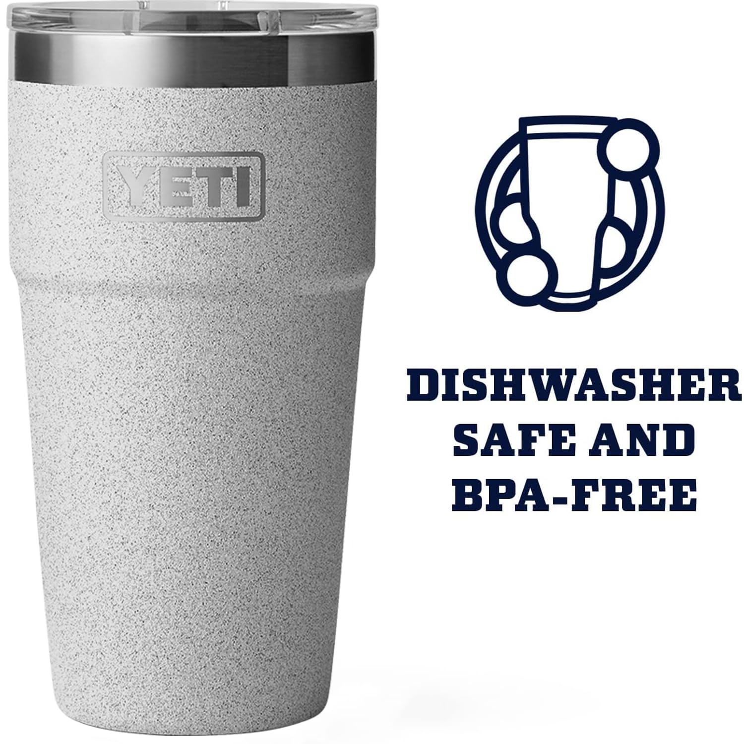YETI Rambler Stackable Pint - Vacuum Insulated Stainless Steel - Grey Stone - Model 21071502097