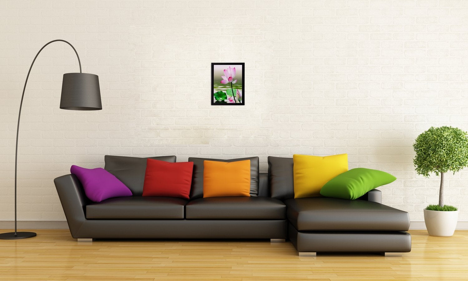 Ecraftindia Water Side Floral View Uv Art Painting (Synthetic Wood, 28 Cm X 36 Cm, Matt Textured, Fpgk1154)