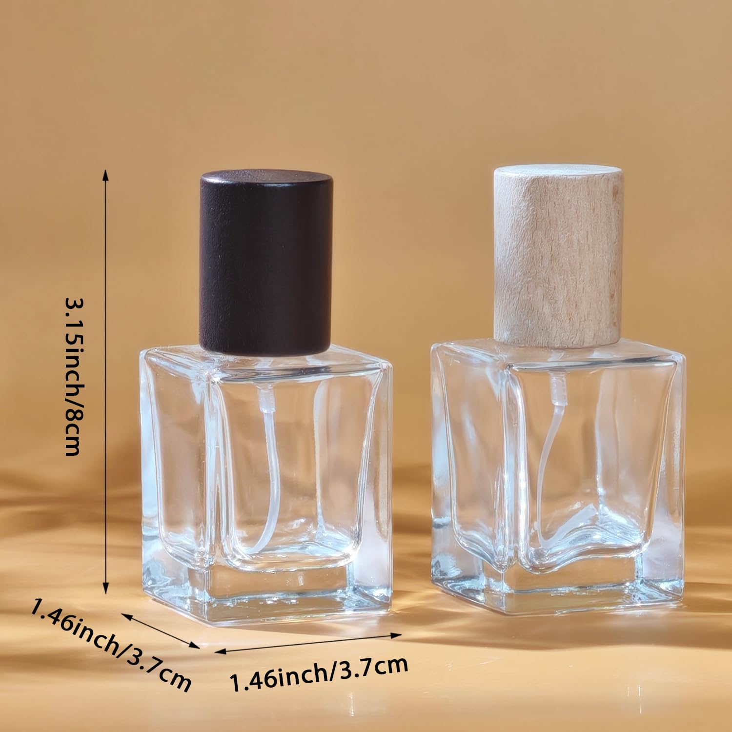 Yerpkefey Glass Spray Bottle - 30ml Perfume Atomizer, Refillable Travel Vintage Bottles - 2 Pack (Model F010573050)