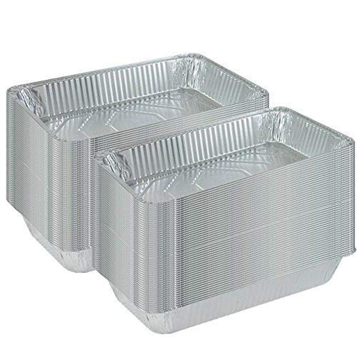 Tiger Chef Durable Full Size Deep Aluminum Foil Steam Table Pans with Recipe Card, Multi-Purpose Disposable Pans, 21 x 13 Size (