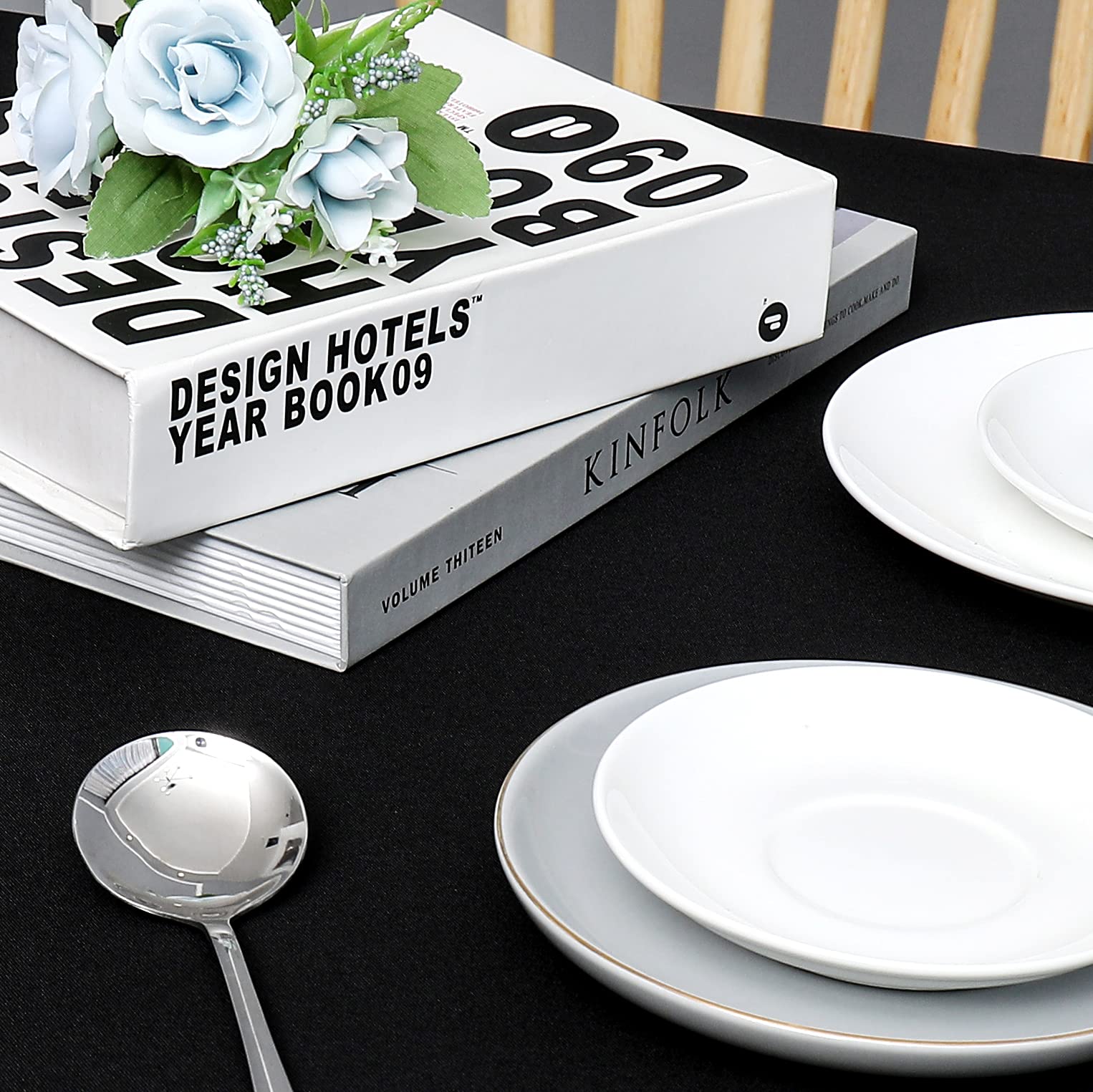 Wewoch Black Rectangle Tablecloth Wrinkle Resistant Washable Fabric Table Cloth For Dining,Kitchen, Parties Weddings And Outdoor