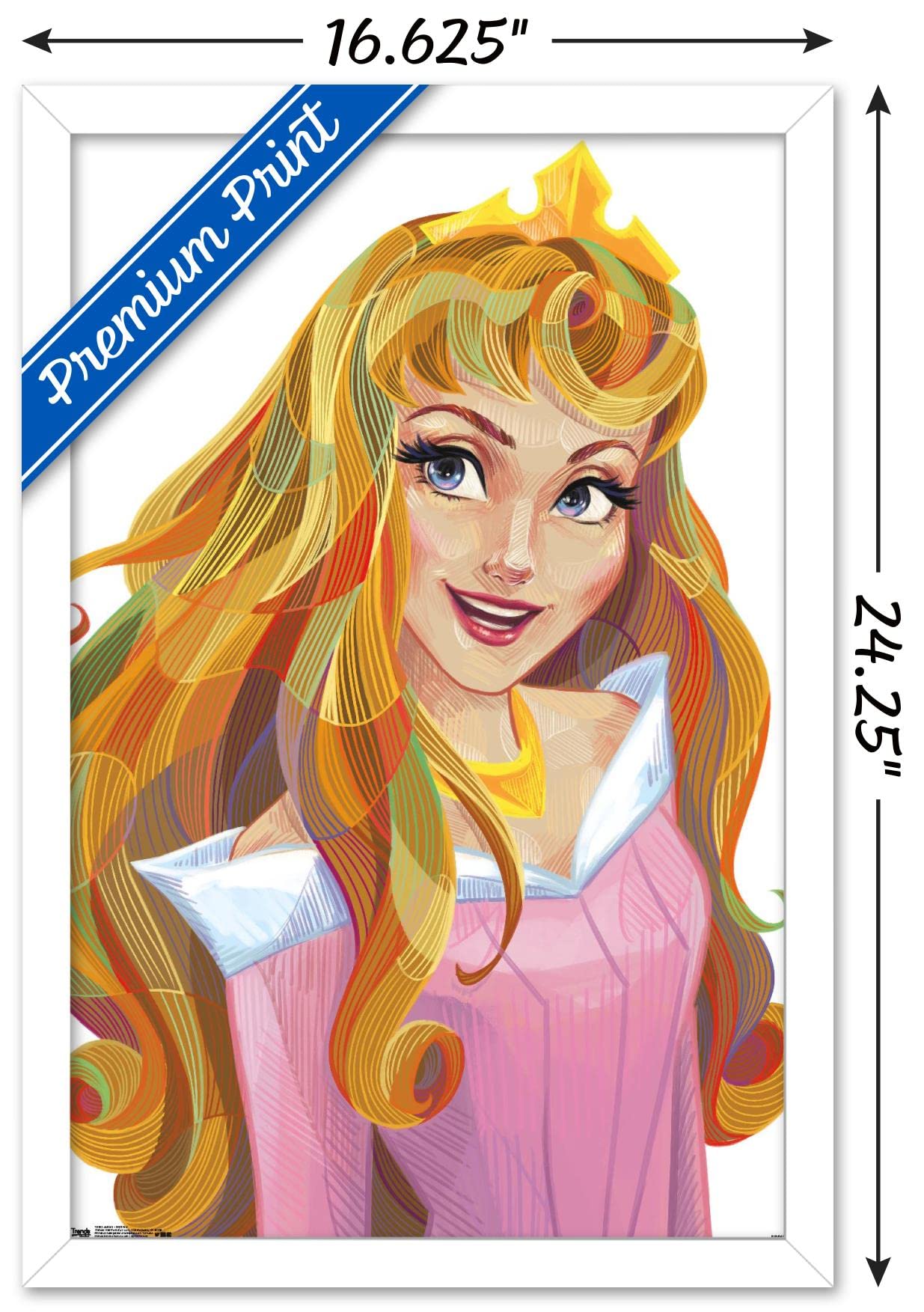 Trends International Disney Sleeping Beauty - Aurora - Stylized Wall Poster, 14.725'' X 22.375'', White Framed Version