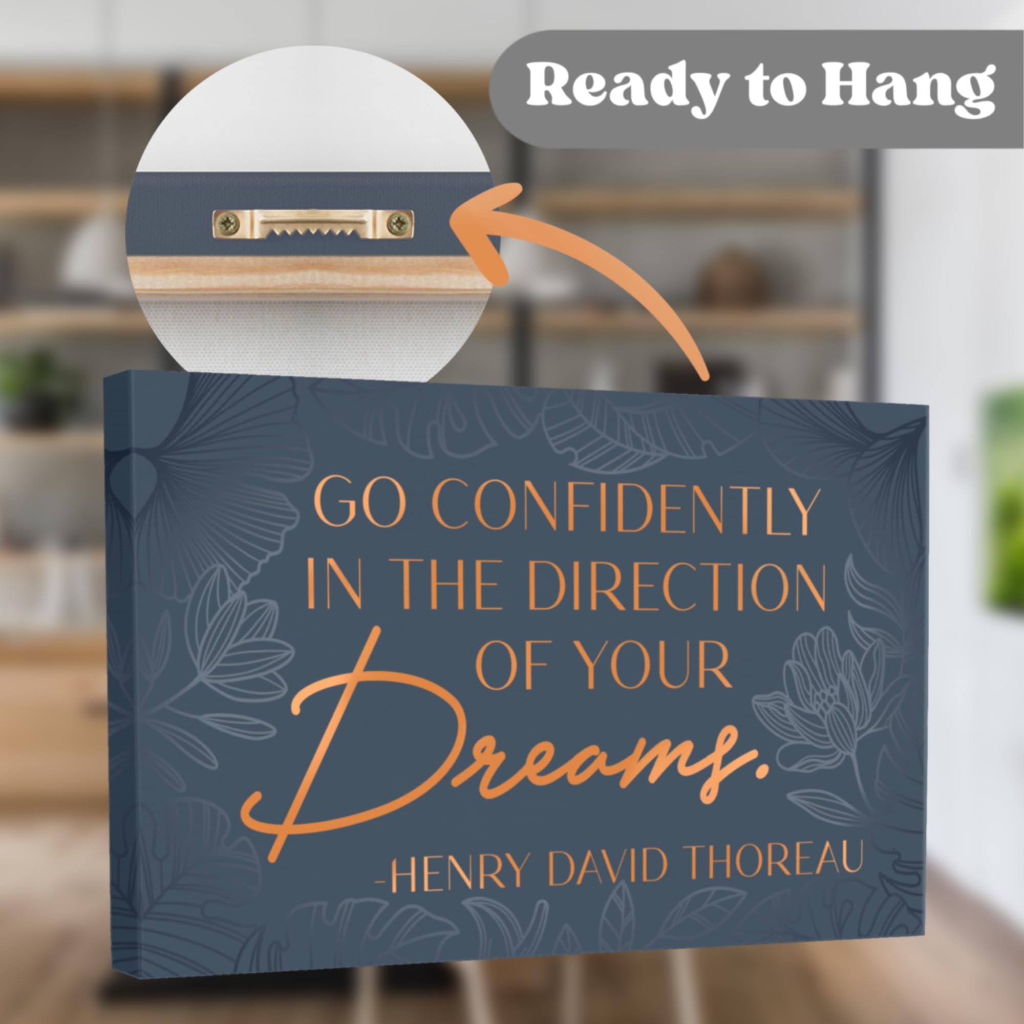 Inspirational Wall Art Poster For Bedroom, Office, Living Room - Framed Canvas - 10 X 16.5 Inch Motivational Print