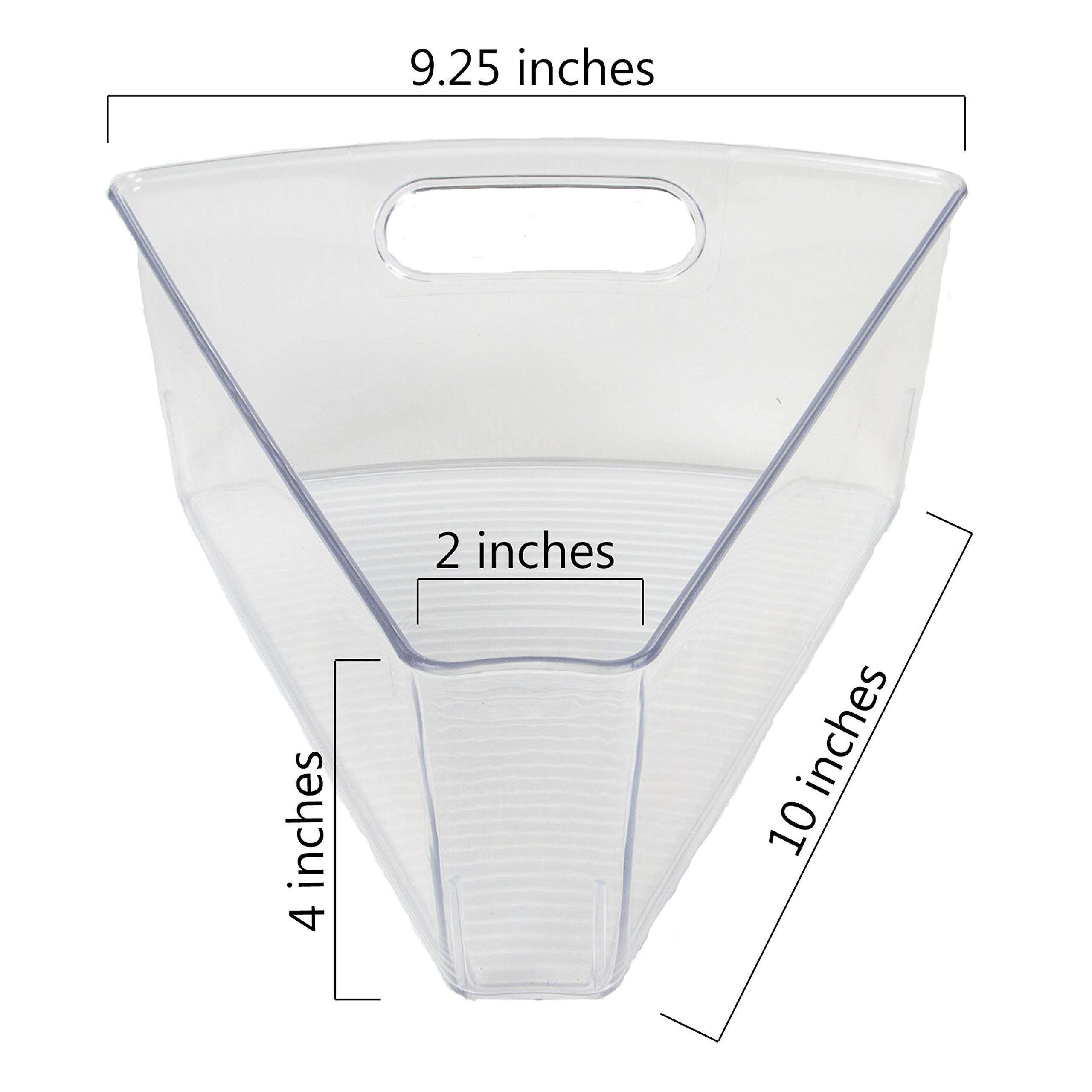 Kitchen Spaces Corner Lazy Susan Kitchen Organization, 2 Pack, Clear