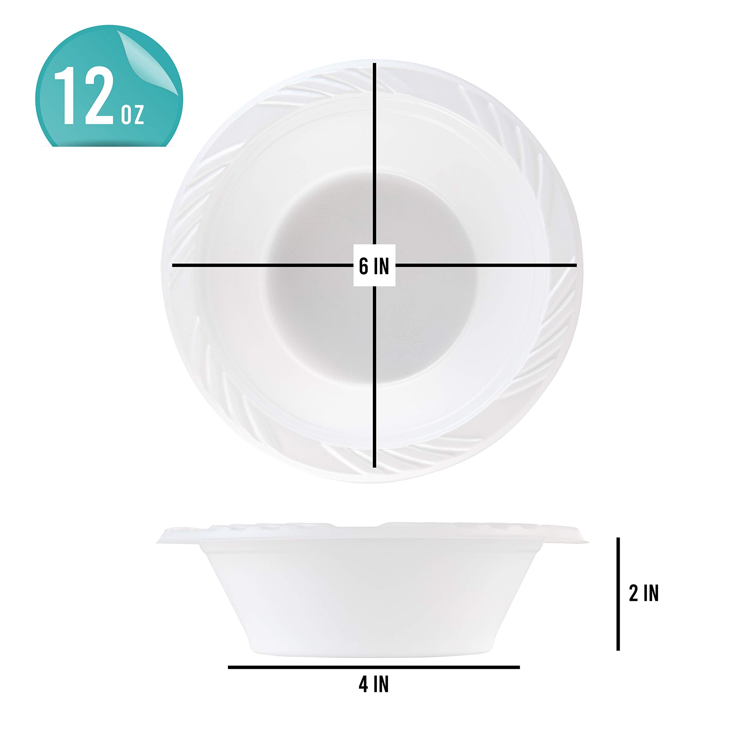 Plasticpro 400 Count Disposable 12 Ounce White Plastic Soup Bowls