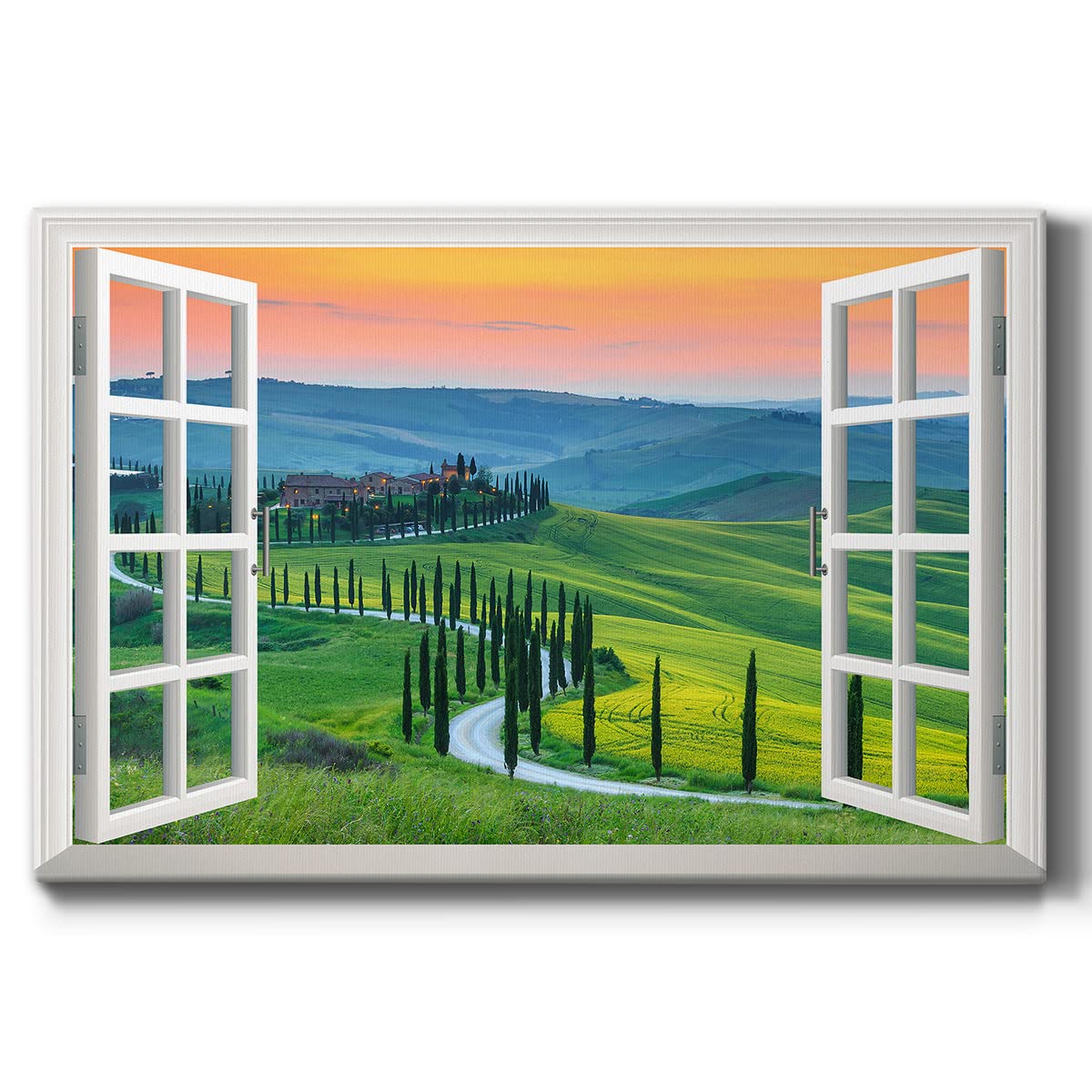 Renditions Gallery Canvas Nature Wall Art Paintings & Prints Artwork Scenic Sunset Boulevard Modern Romantic Window View Decorat