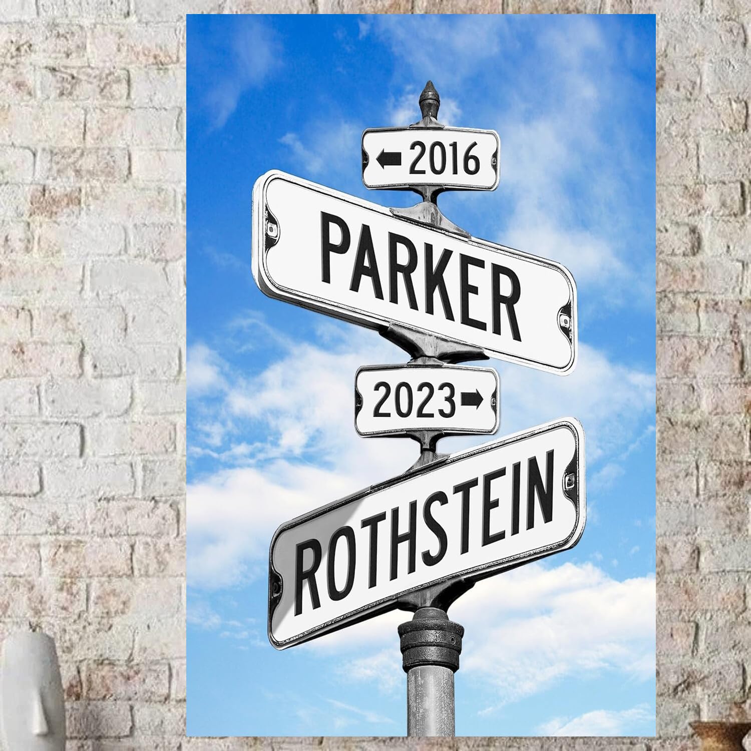 Personalized Engagement Gift For Couple Personalized, Wedding Road Signs With Dates, Valentines Gift For Fiance, Street Sign Can