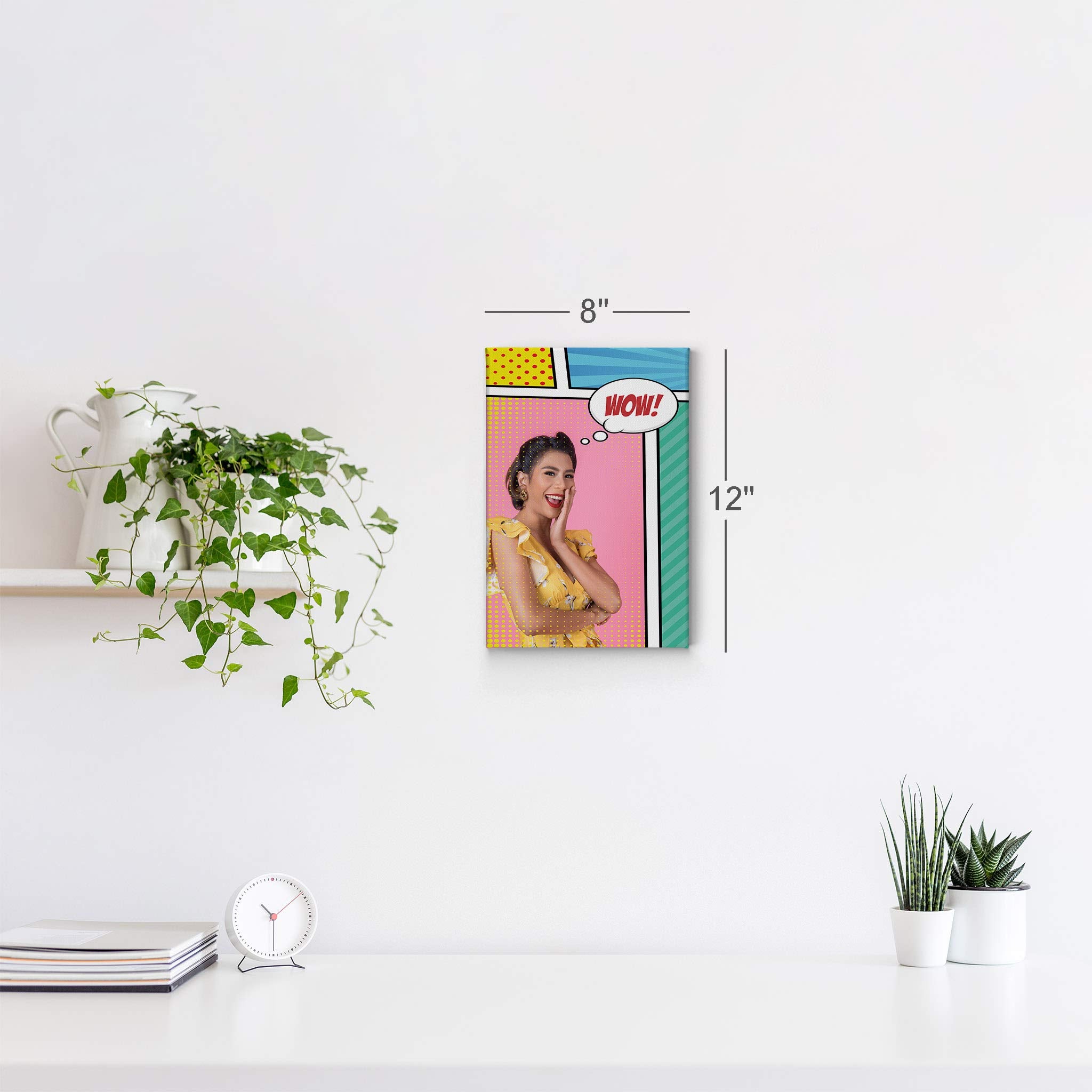 Smile Art Design Custom Canvas Print with Your Photos Personalized Photo POP Art with Your Photo Custom Photo Prints Personalized Gifts for Men Wedding Gift Bacheloratte Decorations - 17x11 inches