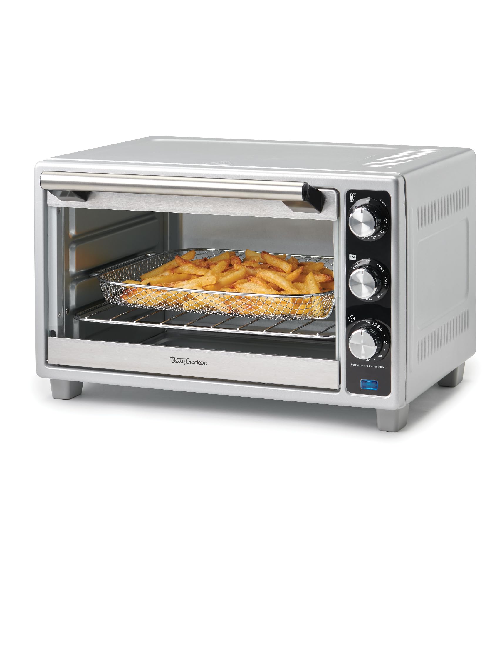 Betty Crocker Air Fryer Convection Toaster Oven, Multifunction 6-Slice Toaster and Air Fryer Oven, 0.8 Cu. Ft. 6 Slice Capacity 