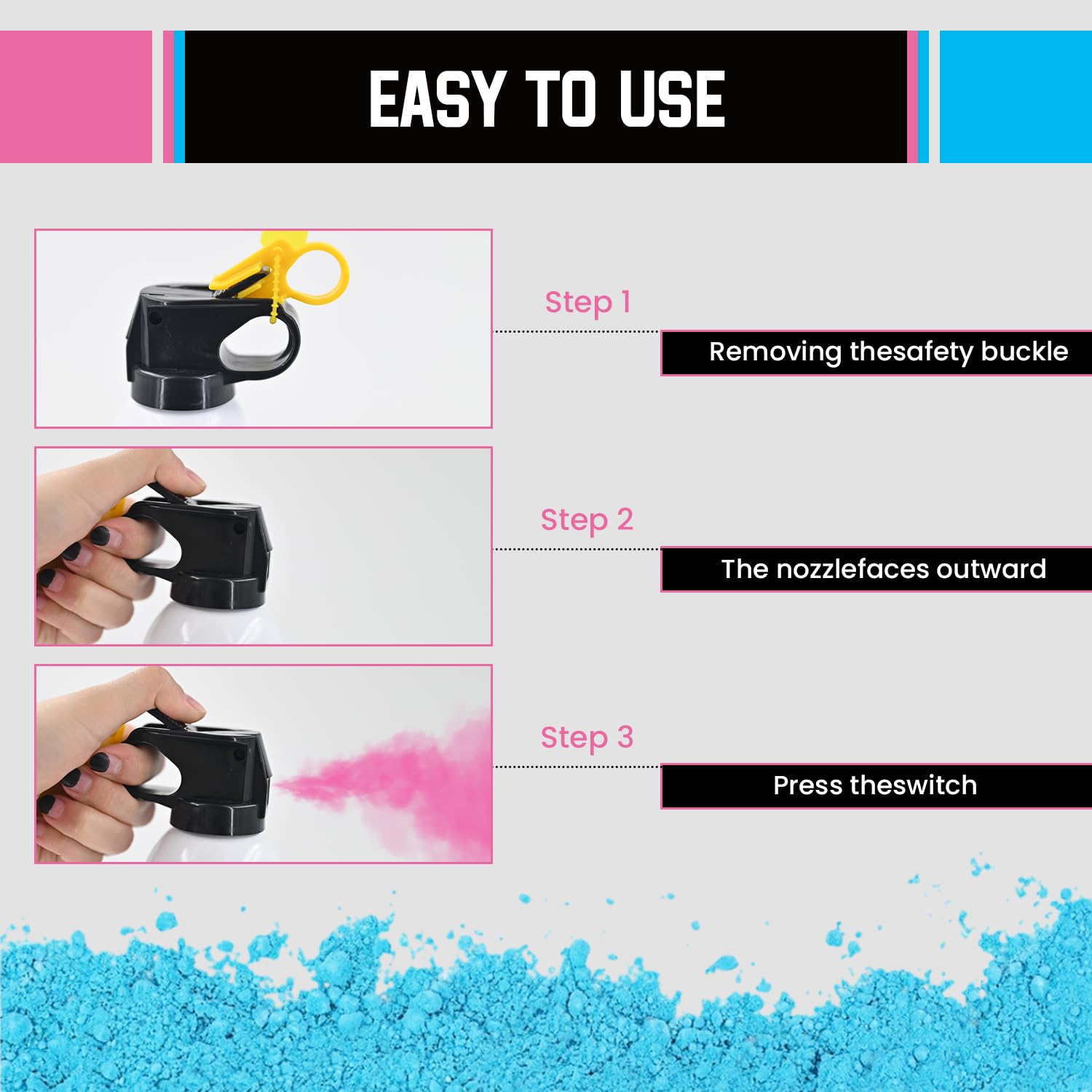 Gender Reveal Fire Extinguisher Blue Or Pink Large Gender Reveal Smoke Powder 2Pack Fire Extinguisher Baby Gender Reveal Powder