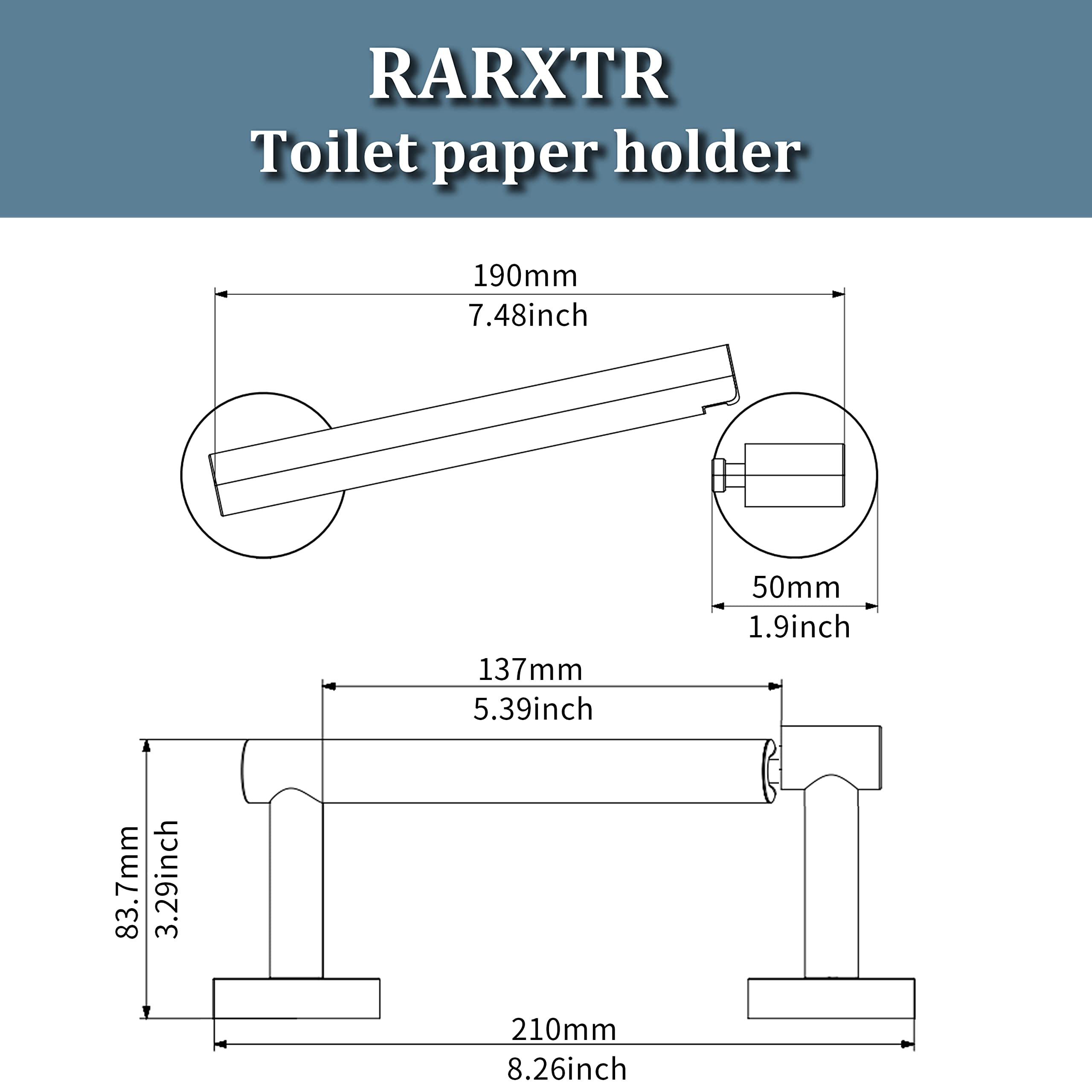 Rarxtr Polished Finish Toilet Paper Holder Sus304 Stainless Steel Double Post Pivoting Toilet Paper Roll Holder Wall Mounted Toi