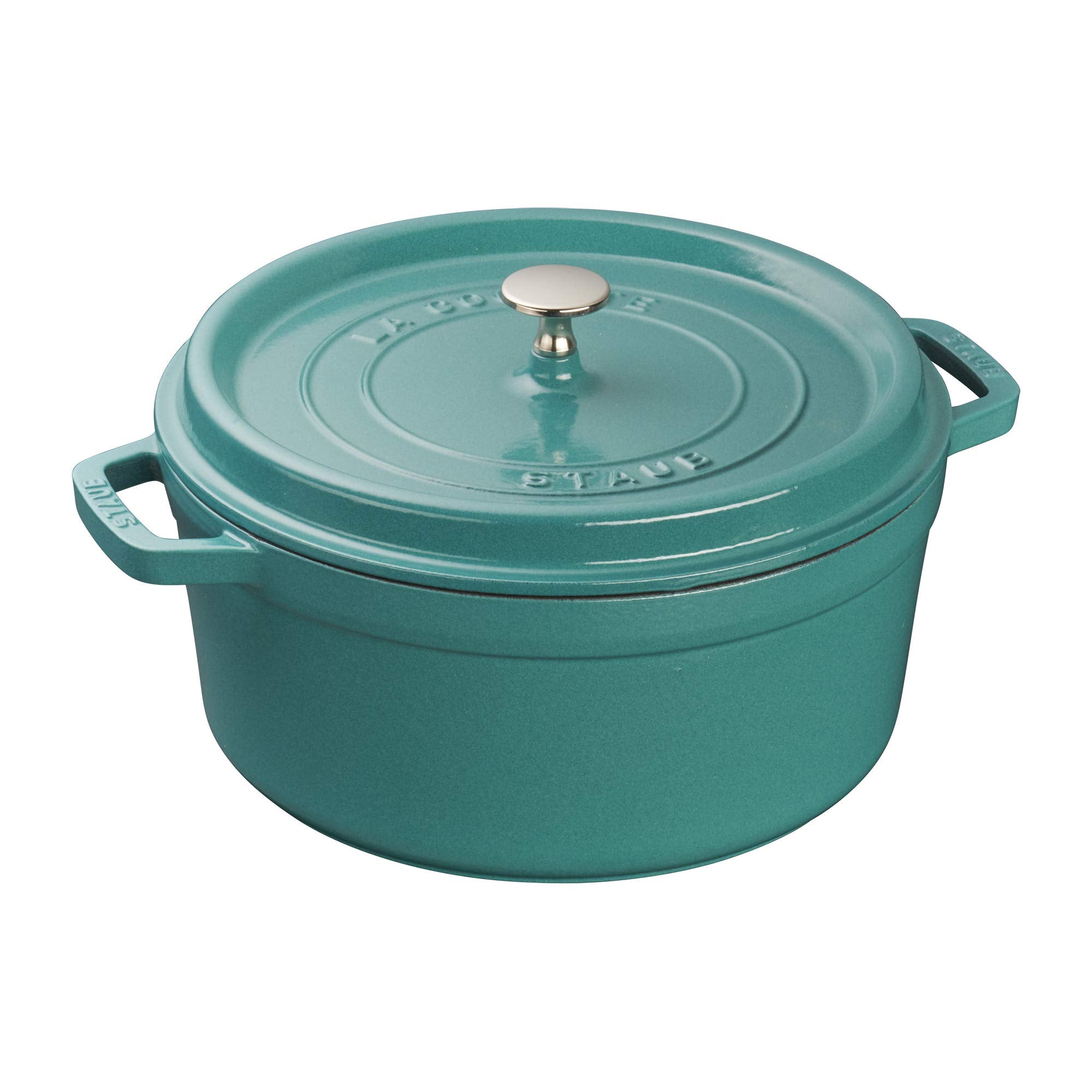 Staub Cast Iron 5.5-Qt Round Cocotte - Turquoise, Made In France