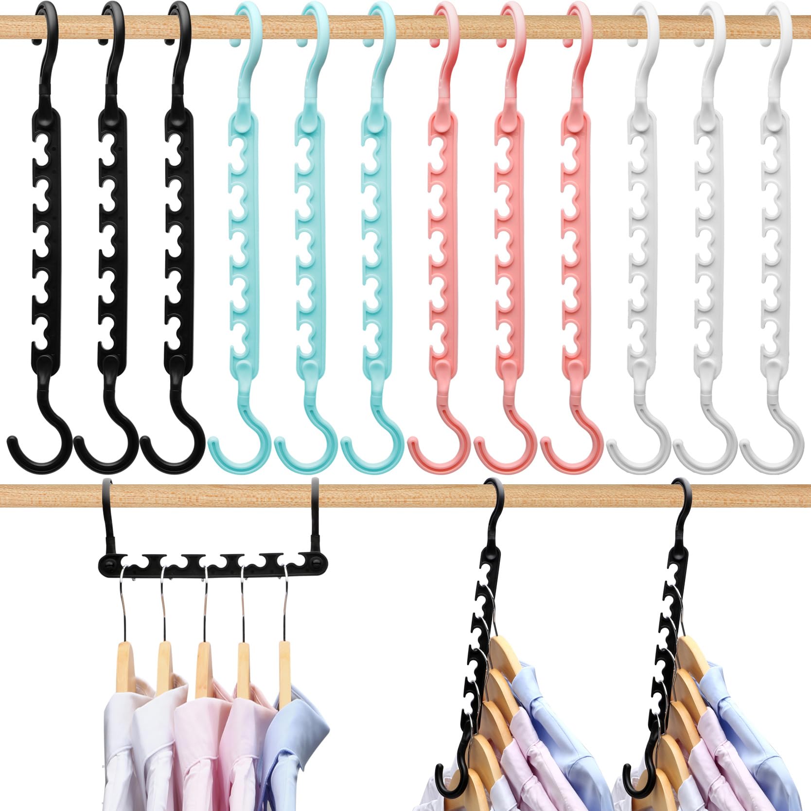 12-Pack-Closet-Organizers-And-Storage,Closet-Organizer-Hanger For Heavy Clothes,Sturdy Closet-Organization-And-Storage-Hangers-S