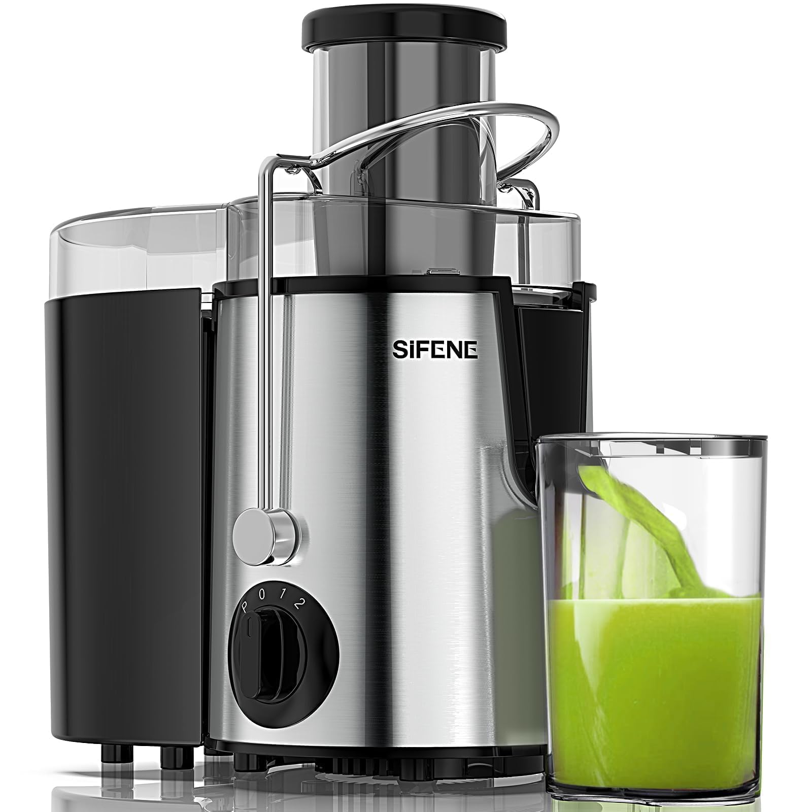 SiFENE Juicer Machines, Big Mouth Large 3    Feed Chute for Whole Fruits and Vegetables, Centrifugal Extractor, Easy to Clean, N