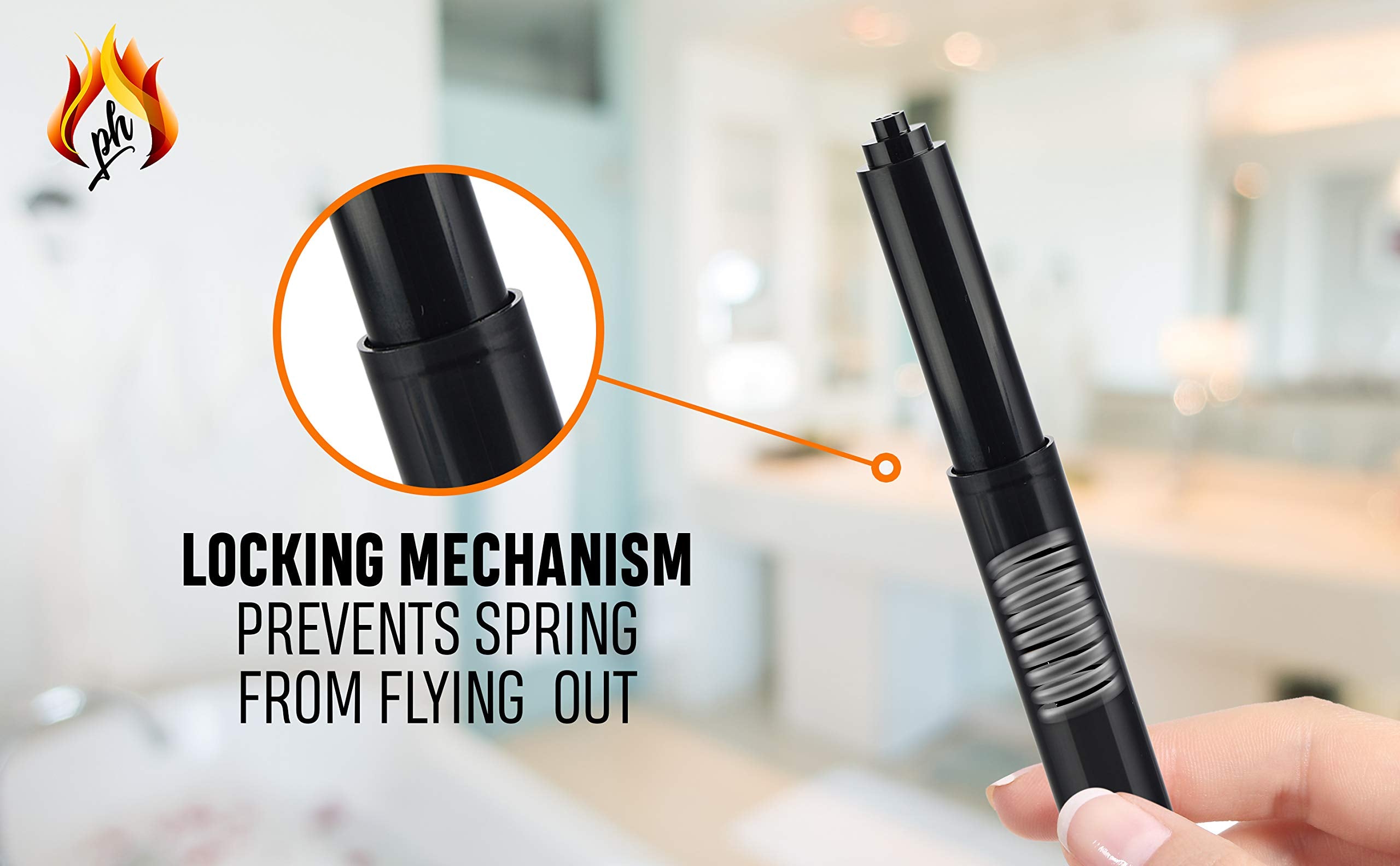 Toilet Paper Roller Holder (7 Inch) Black - Plastic (Spring Loaded) Replacement Spindle Rod - Roll Extender fits Extra Large Bathroom Tissue Rolls