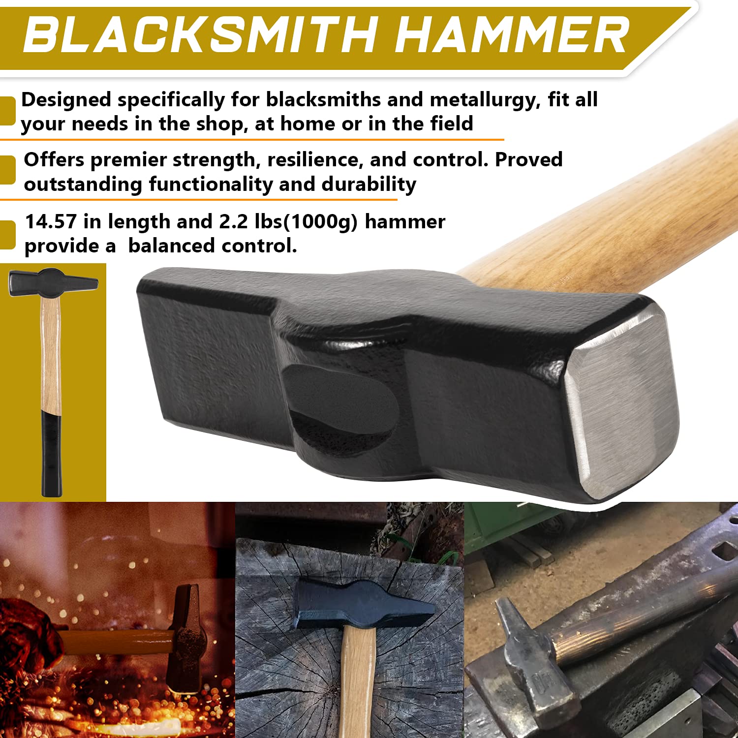 Blacksmith 15    Wolf Jaw Tongs And Hammer Tool Set Essential Tools For Blacksmith Bladesmith Forge