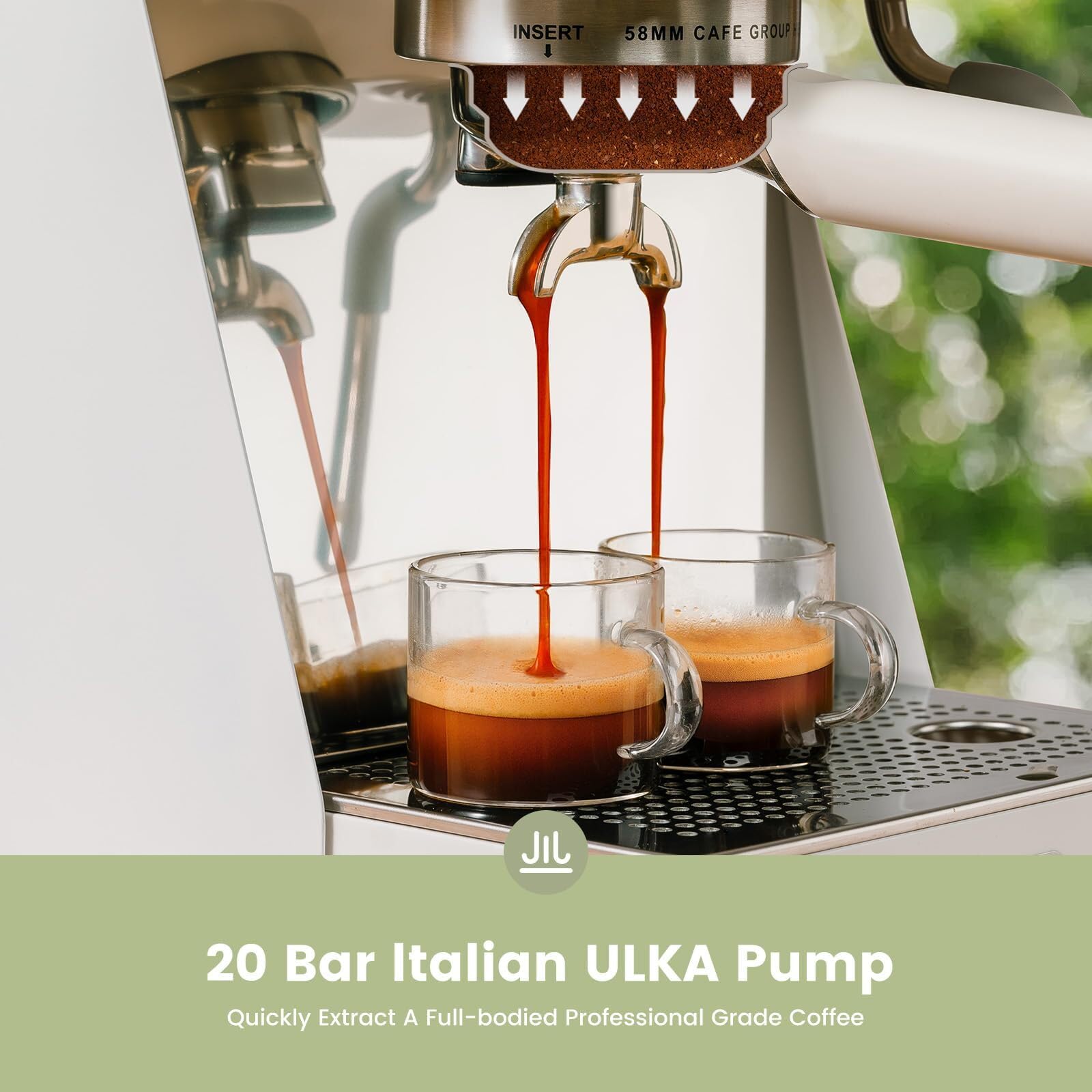 Gevi Commercial Espresso Machine 20Bar with Smart OPV Coffee Makers, Milk Frother & 58mm Portafilter, Dual Display Stainless Ste