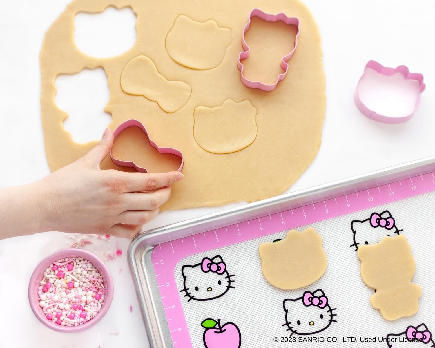 Handstand Kitchen Hello Kitty Cookie Baking Set With Cookie Cutters, Non-Stick Baking Mat And More