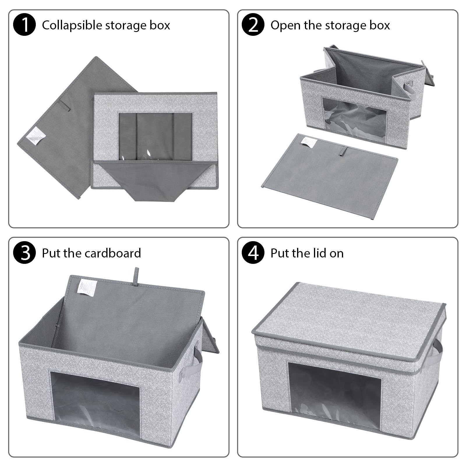Univivi Fabric Foldable Storage Bins With Lids Collapsible Storage Boxes Bins Organization Baskets For Home, Closet, Playroom, 1