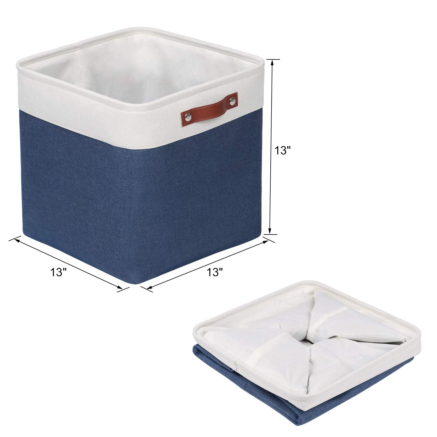 Univivi 13 Inch Storage Baskets With Hard Bottom 4 Pack 13 X 13 X13 Cube Storage Bins Foldable Fabric Storage Bins For Shelves,