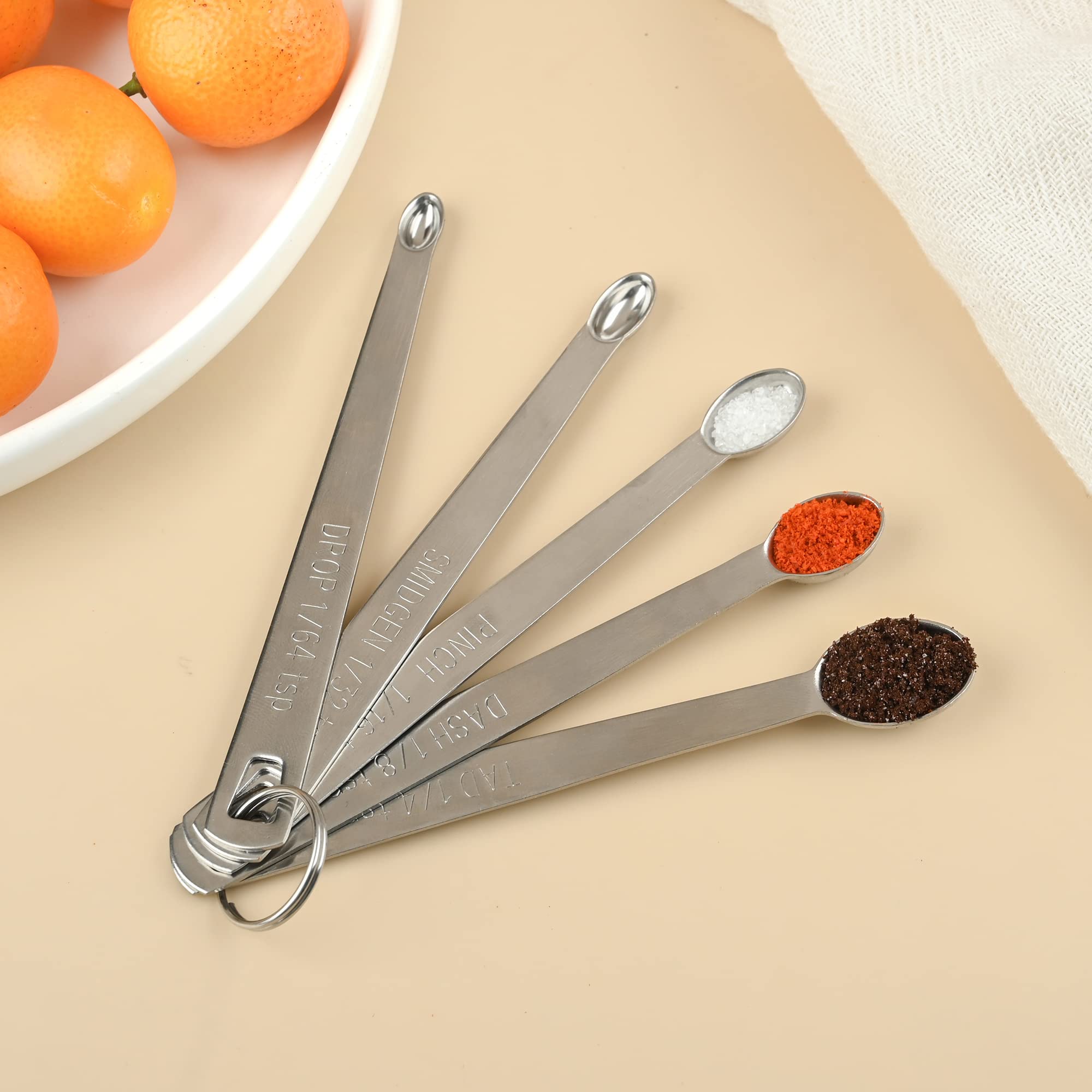 Kalsreui Measuring Spoons Set, Mini Teaspoon Measuring Spoons, Tiny Tsp Metal Measuring Spoons, Stainless Steel Measuring Spoons